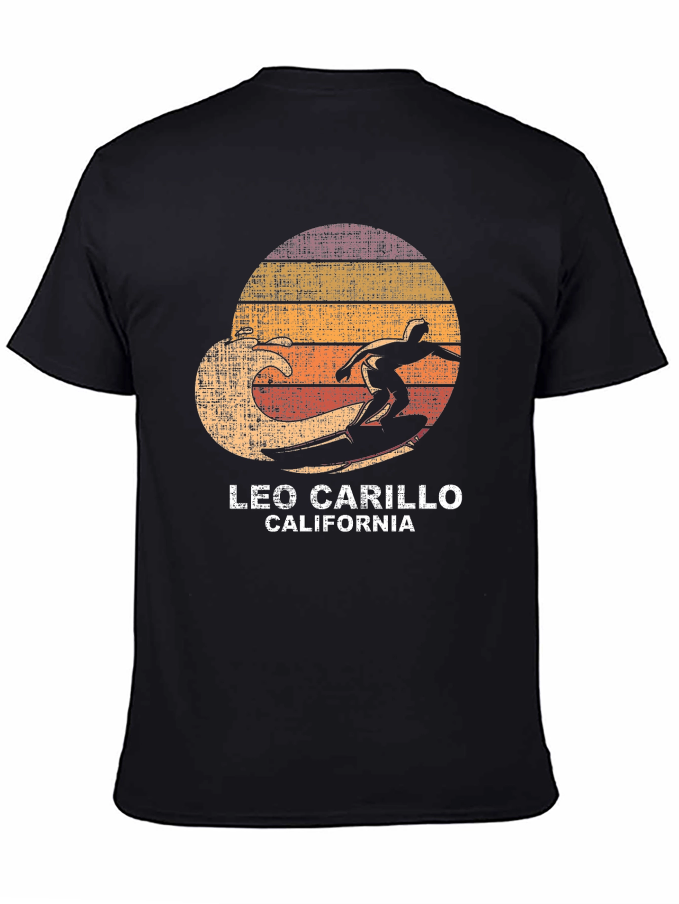 Black Retro Leo Carillo Surfer Graphic Tee view 4