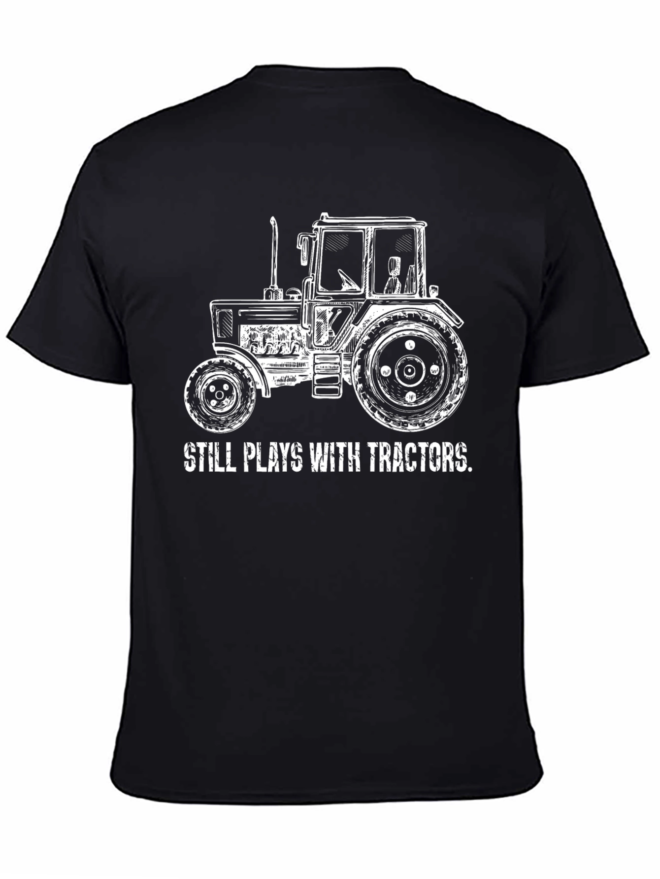 Black Still Plays with Tractors Graphic Tee view 4