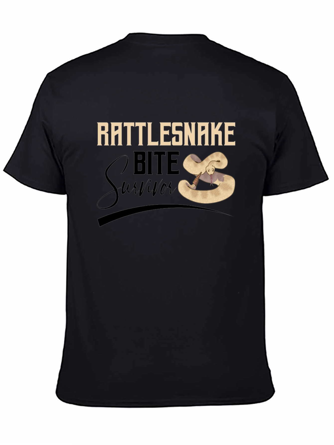 Black Rattlesnake Bite Survivor T-Shirt view 4