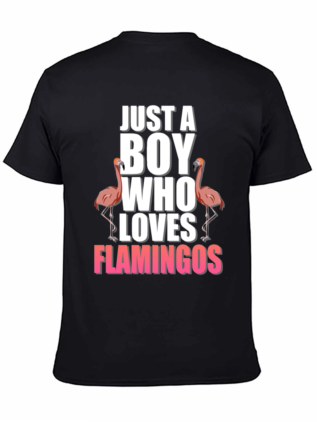 Black Boy Who Loves Flamingos T-Shirt view 4