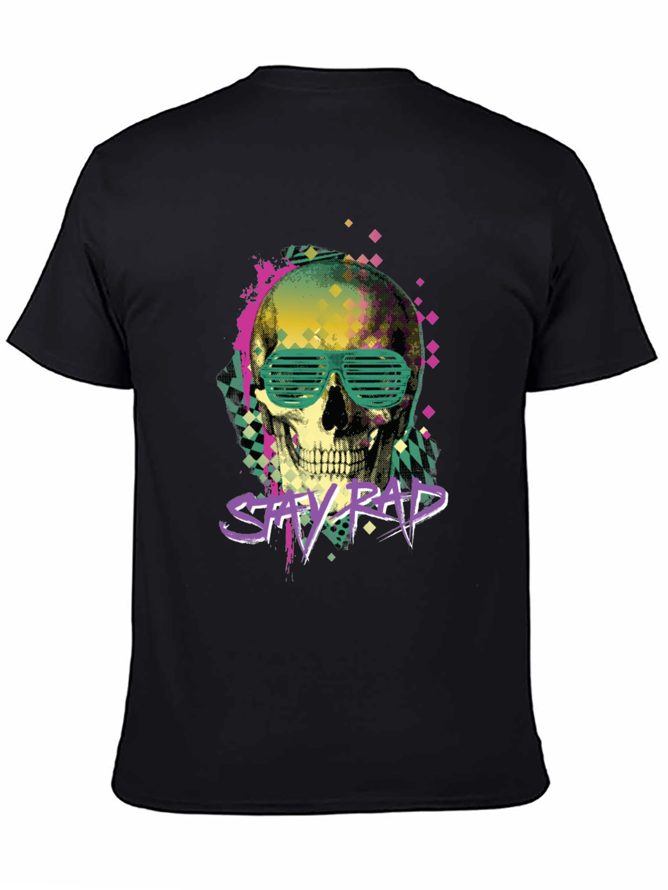 Black Stay Rad Graphic Tee - Skull & Shutter Shades view 4