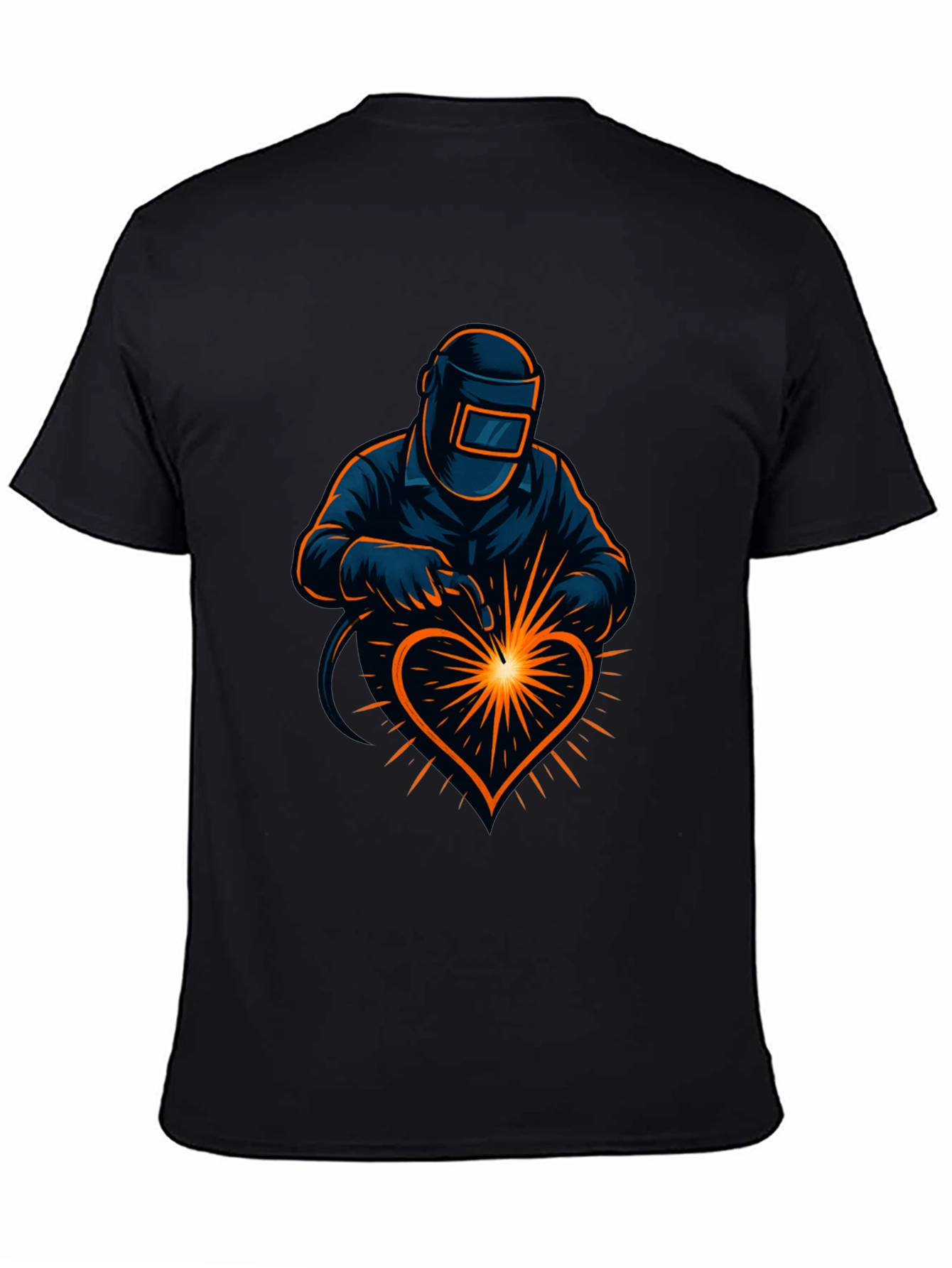 Black Welder's Heart Black T-Shirt - Love to Weld view 4