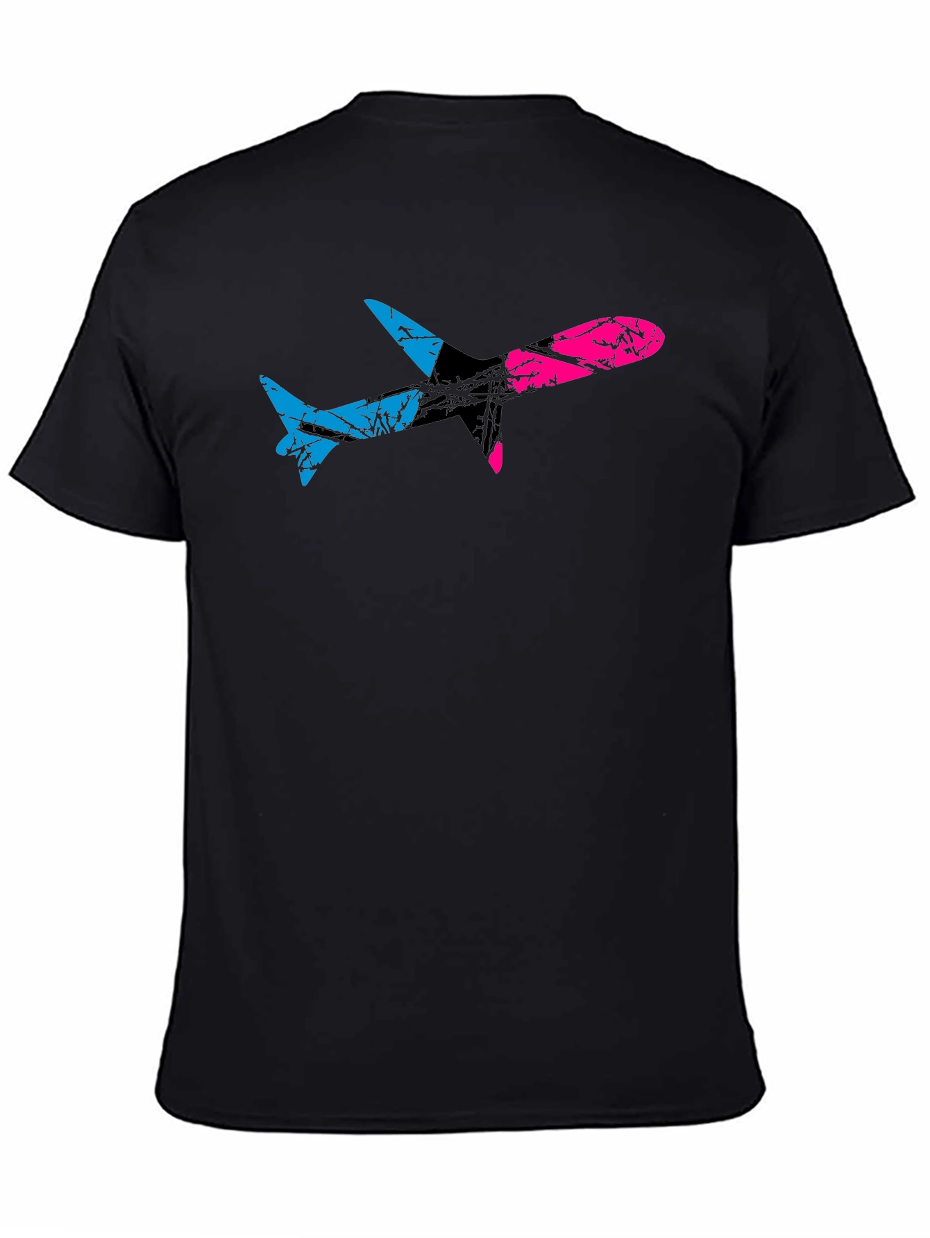 Black Bi-Color Airplane Graphic Tee view 4