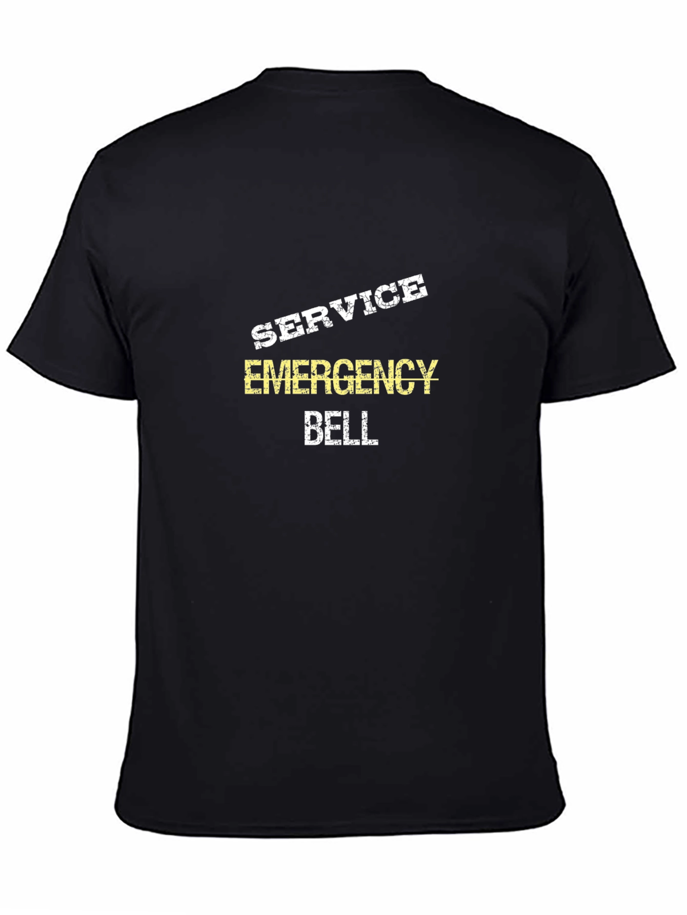 Black Emergency Bell Service Black Graphic Tee view 4