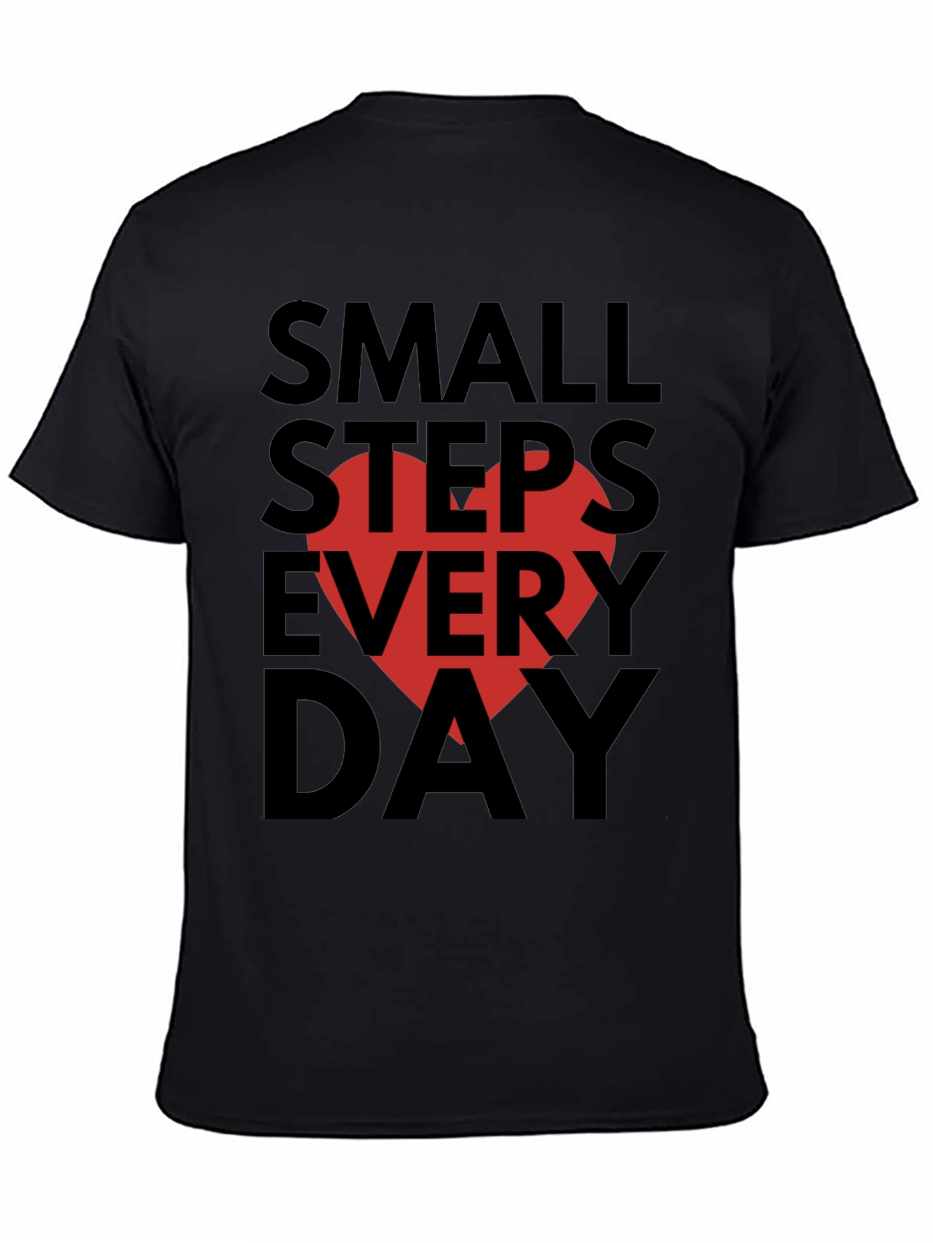 Black Small Steps Every Day Graphic Tee view 4