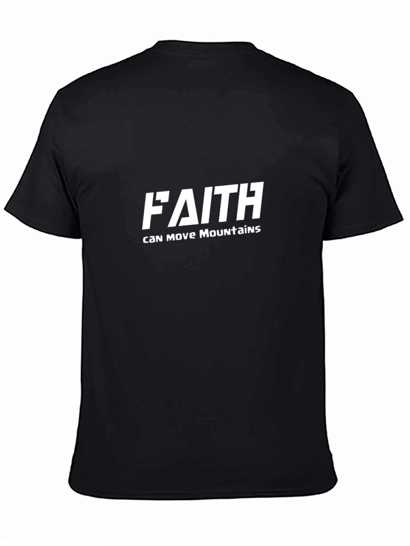 Black Faith Can Move Mountains Black T-Shirt view 4