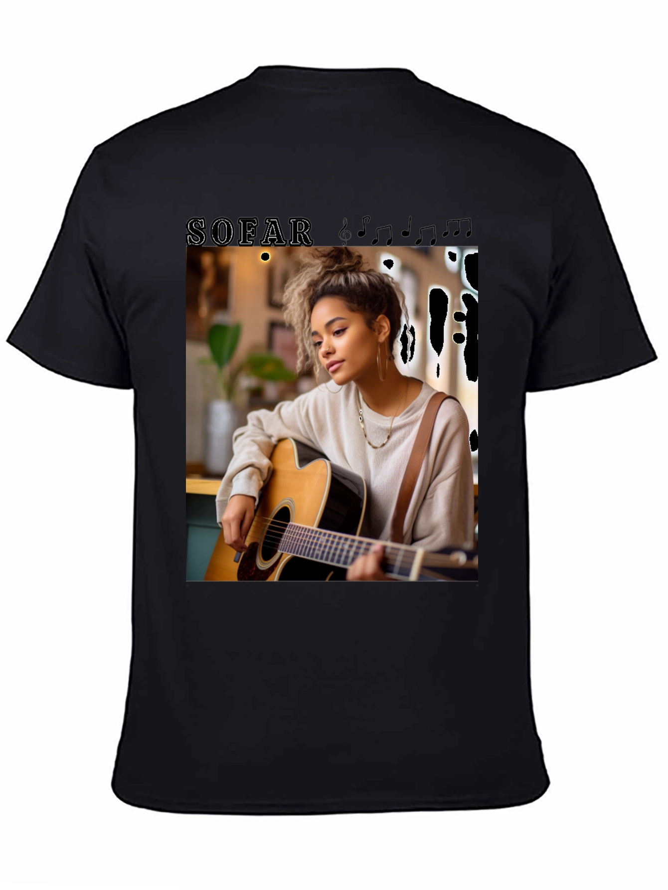 Black SOFAR Graphic Tee - Musician Design view 4