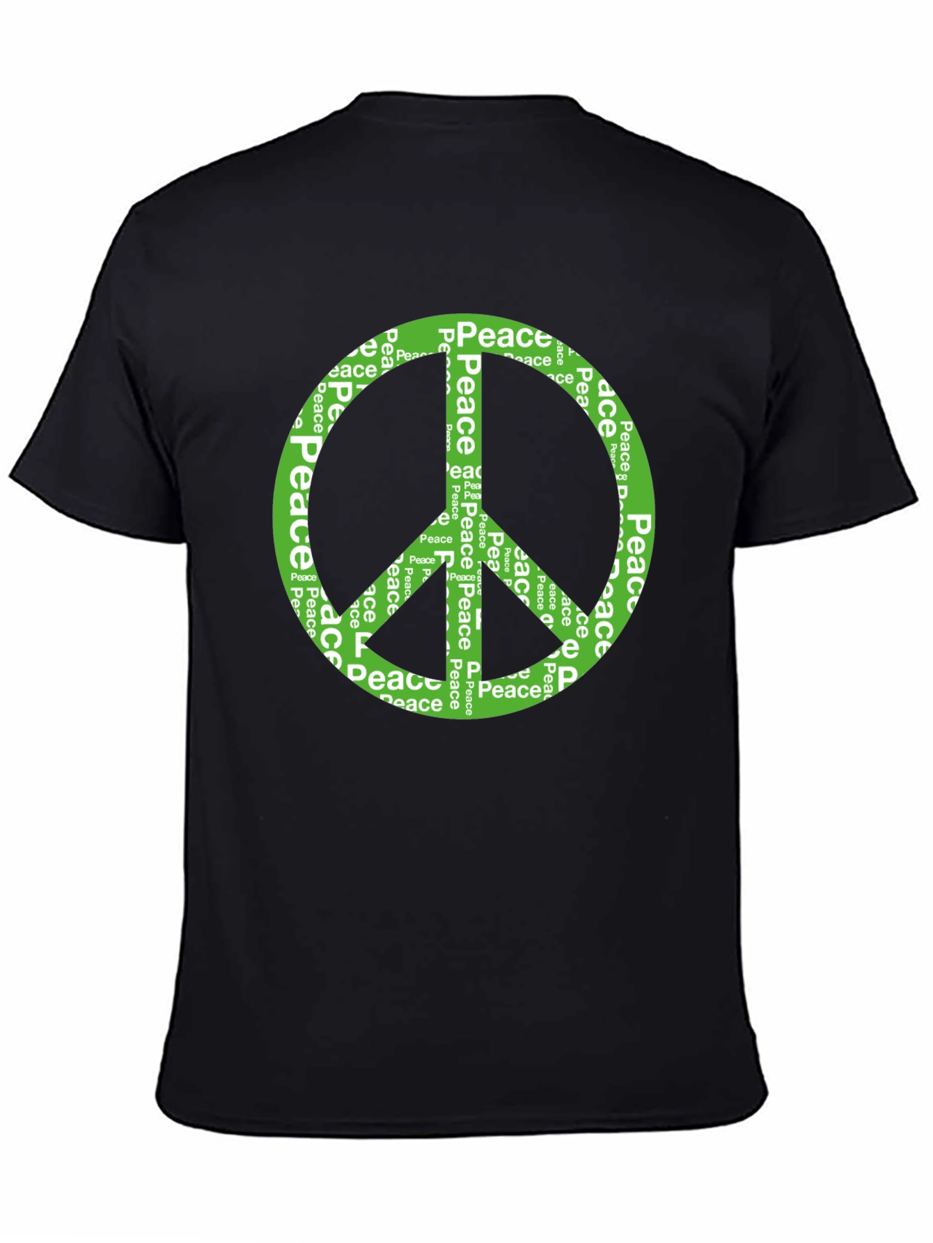 Black Peace Sign Graphic Tee - Black view 4