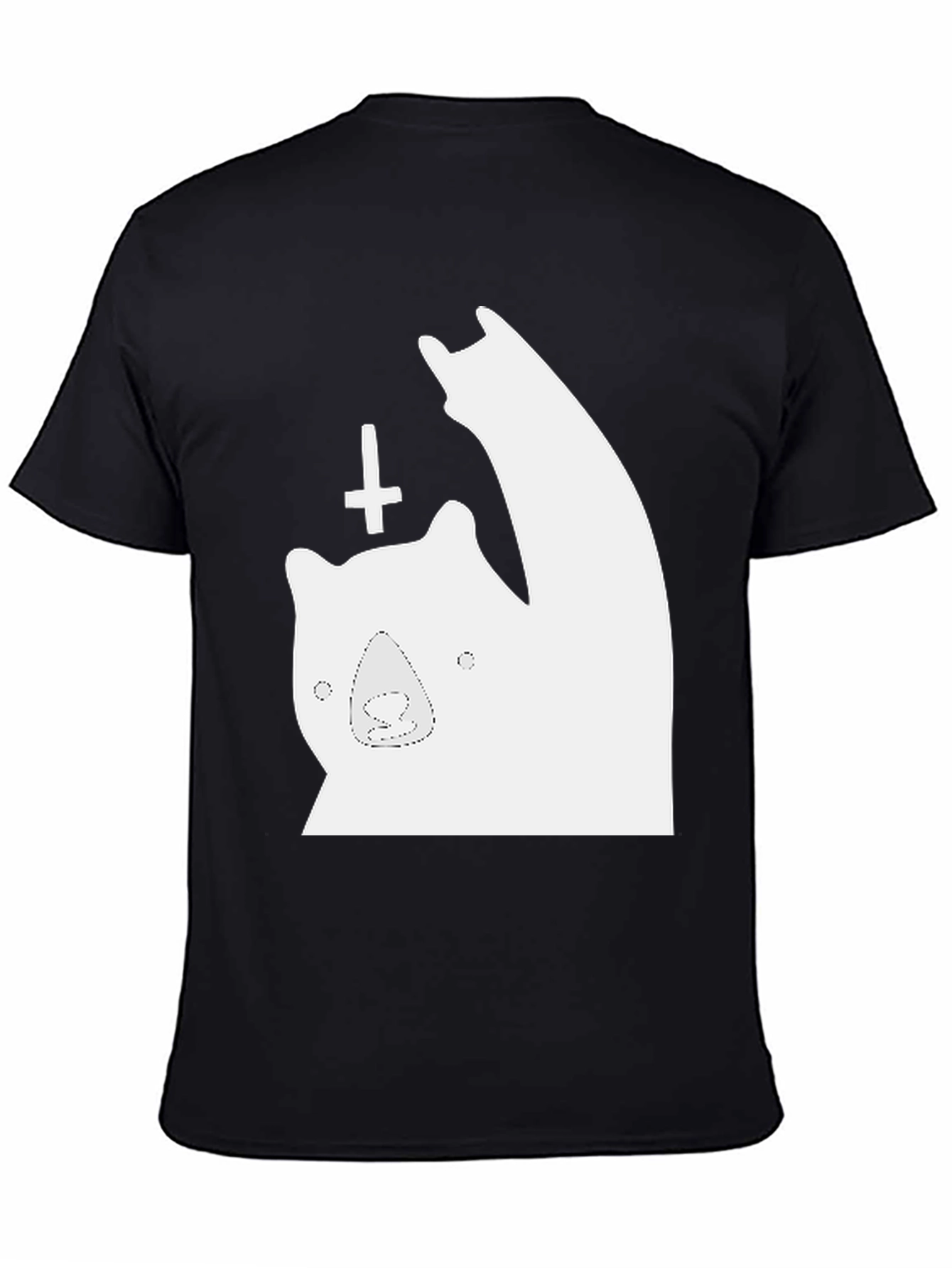 Black Funny Bear T-Shirt - Metal Sign view 4