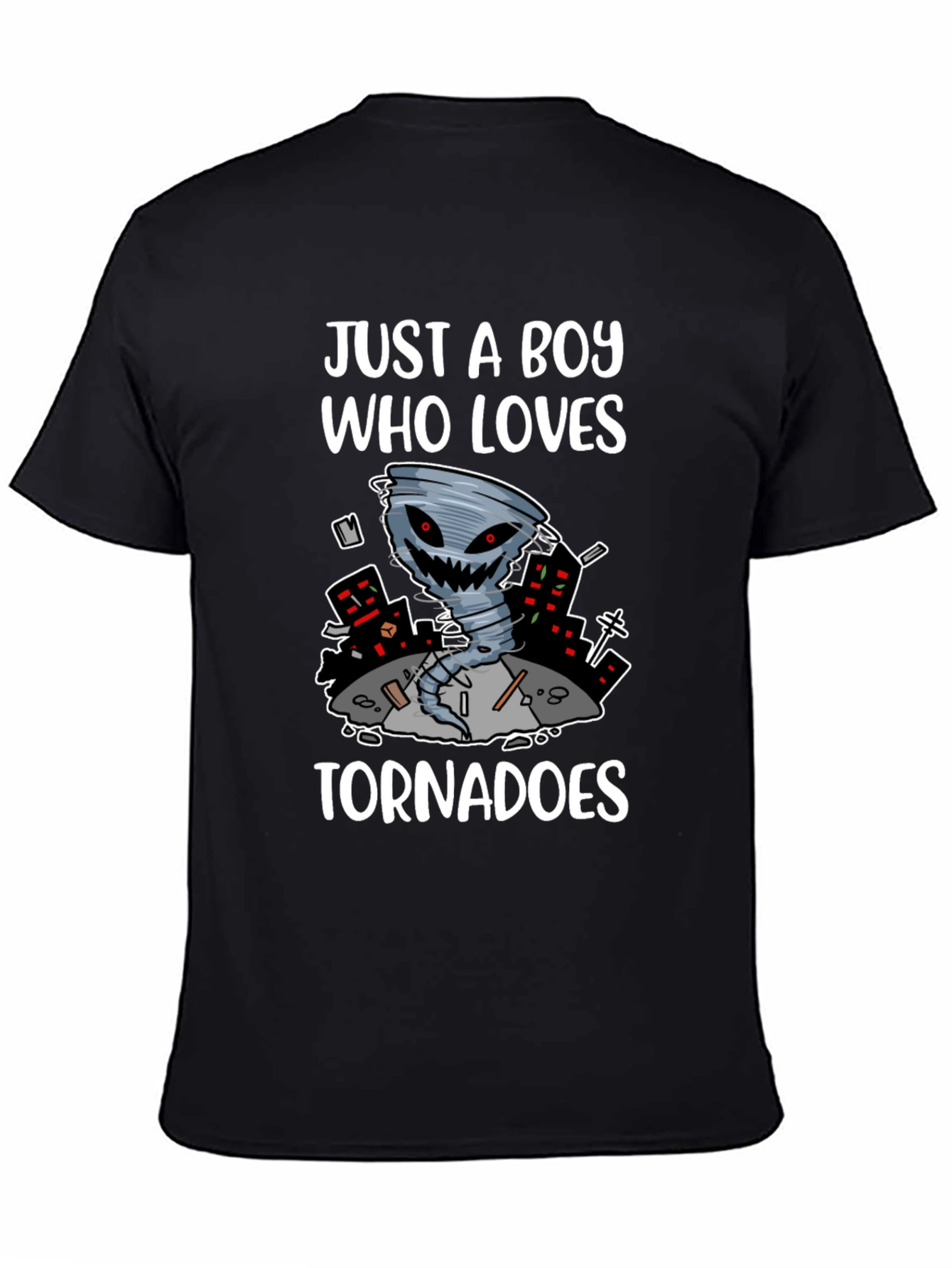 Black Just A Boy Who Loves Tornadoes Graphic Tee view 4
