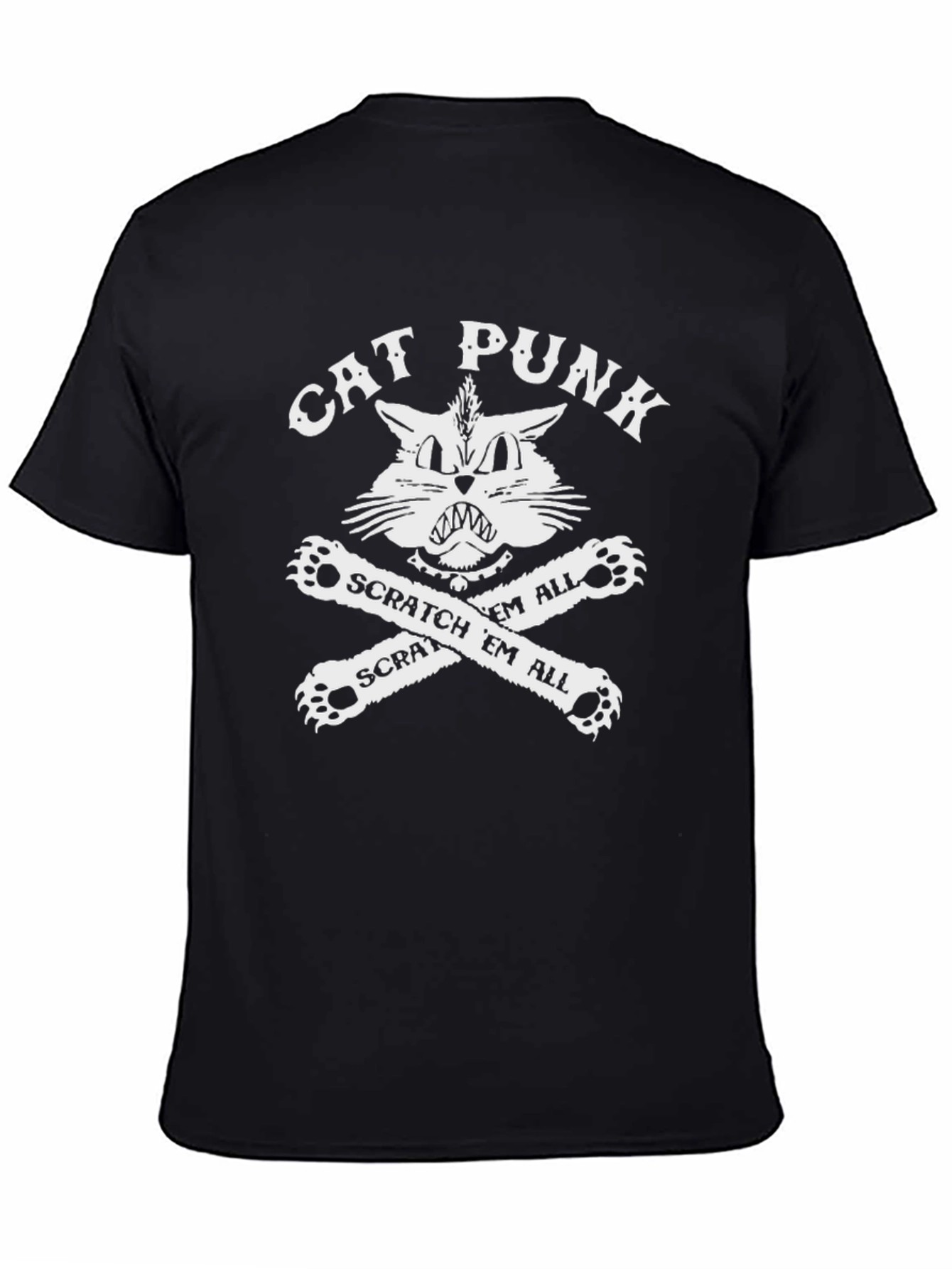 Black Cat Punk T-Shirt - Scratch 'Em All! view 4
