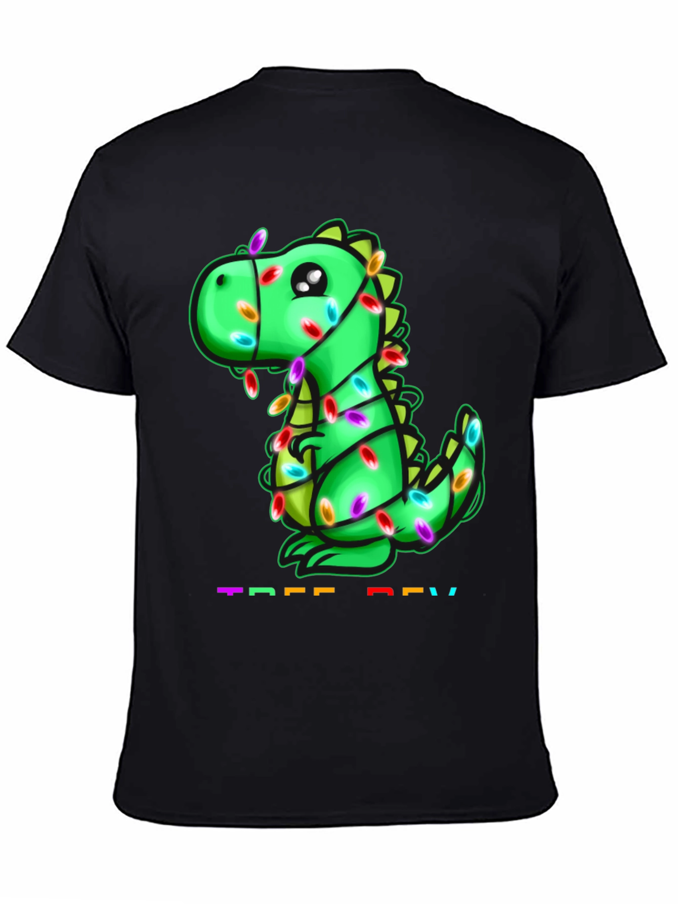 Black Festive Dino T-Shirt view 4