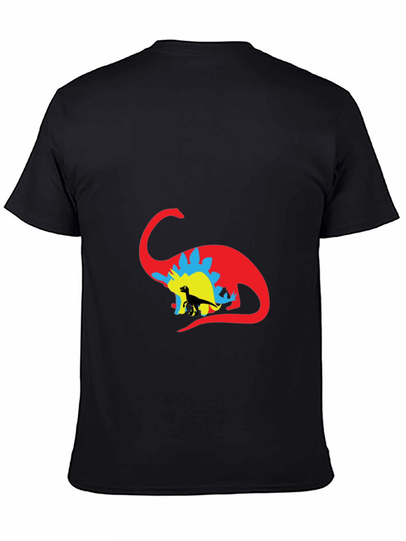Black Dinosaur Silhouette Graphic Tee - Black view 4