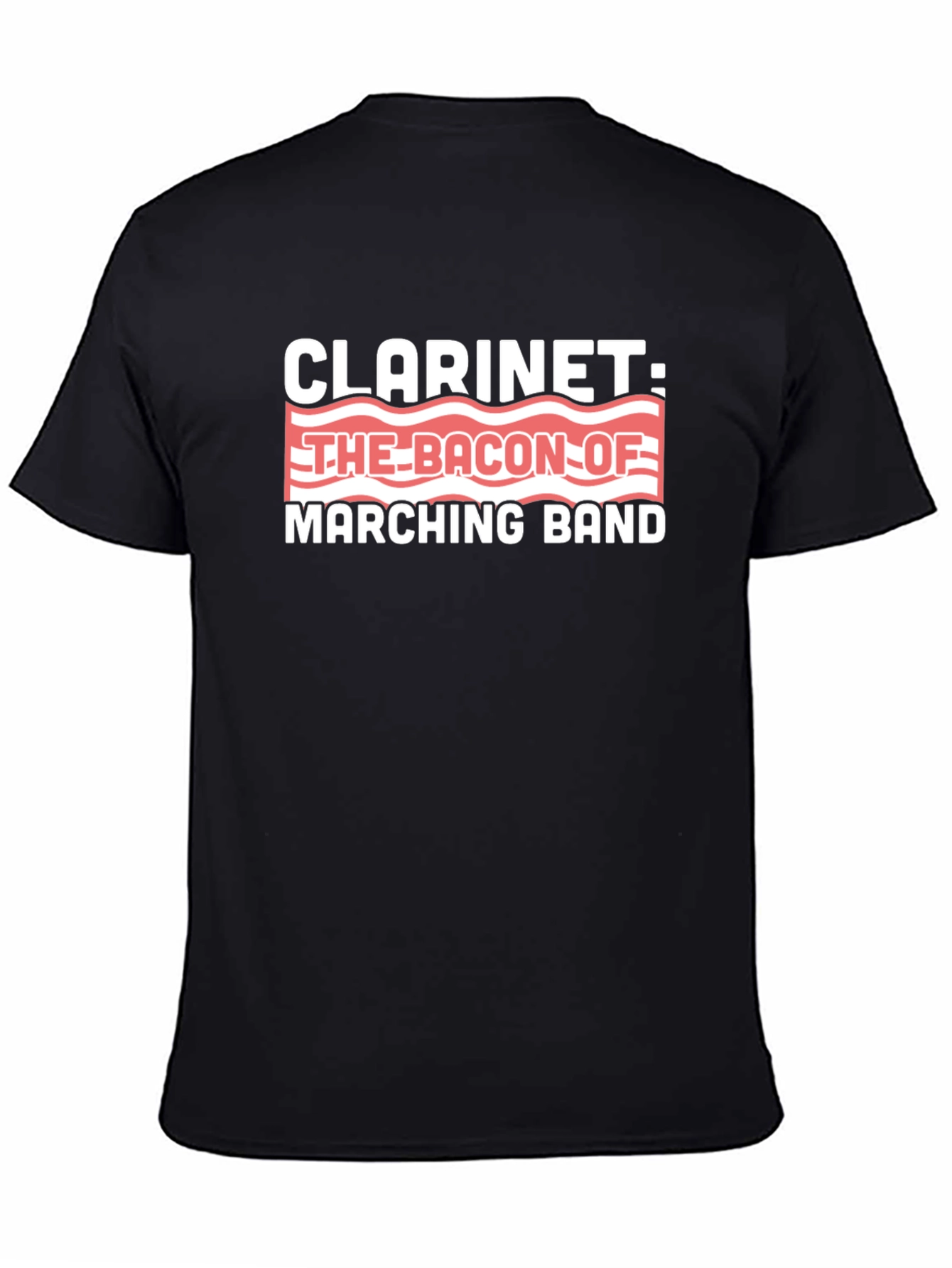 Black Clarinets: The Bacon of Marching Band T-Shirt view 4