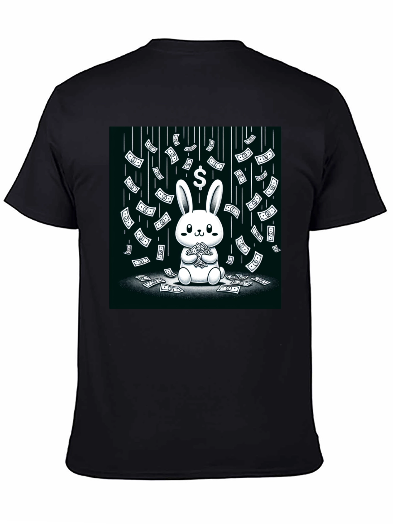 Black Money Bunny Black T-Shirt view 4