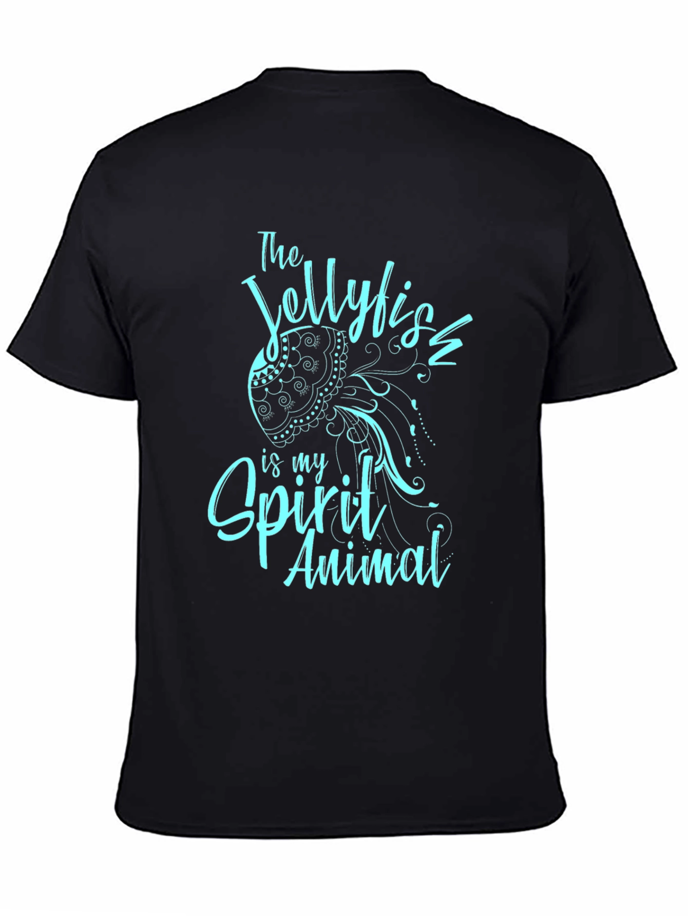 Black Jellyfish Spirit Animal T-Shirt - Black Graphic Tee view 4