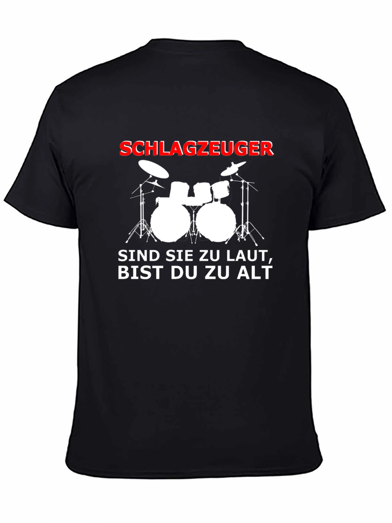 Black Drummer T-Shirt - Loud & Old view 4