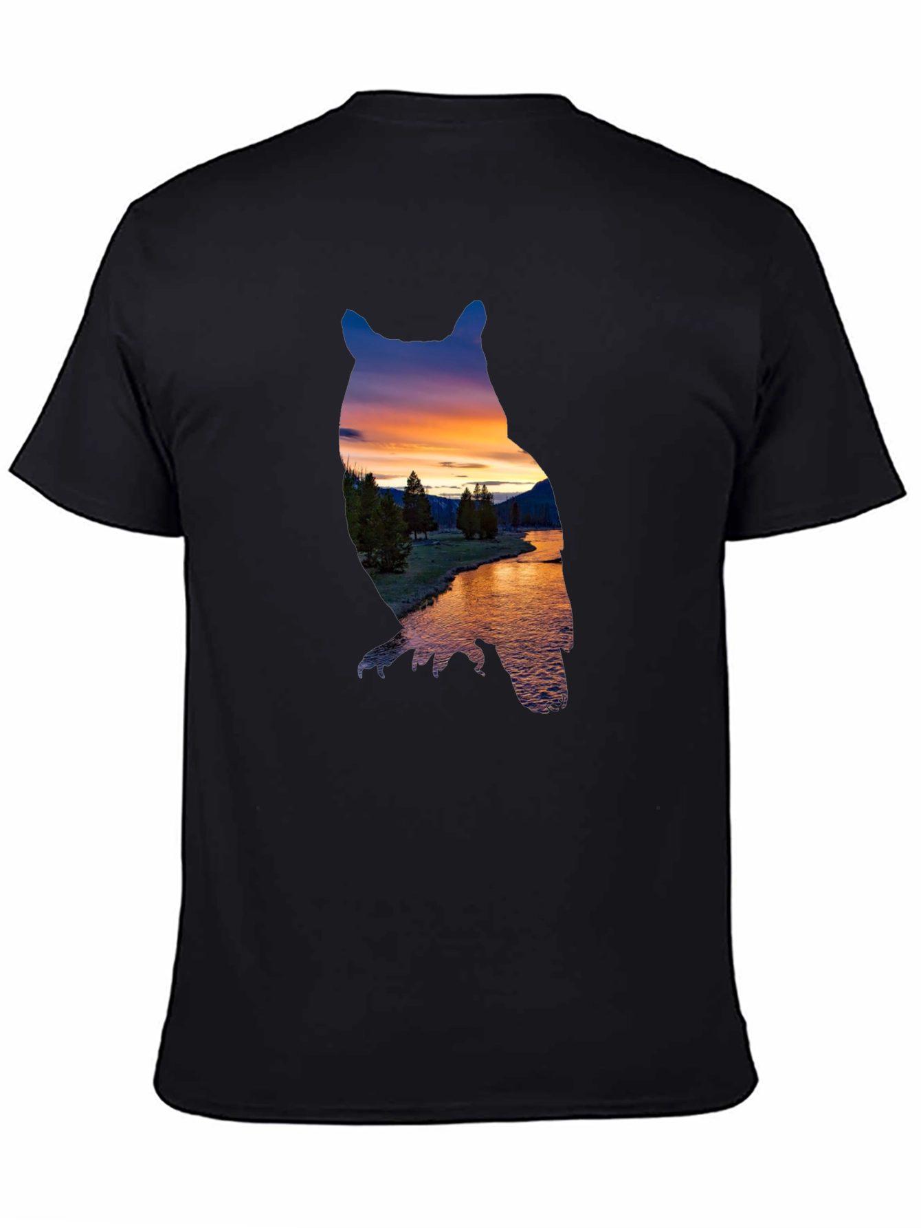 Black Owl Sunset Graphic Tee view 4