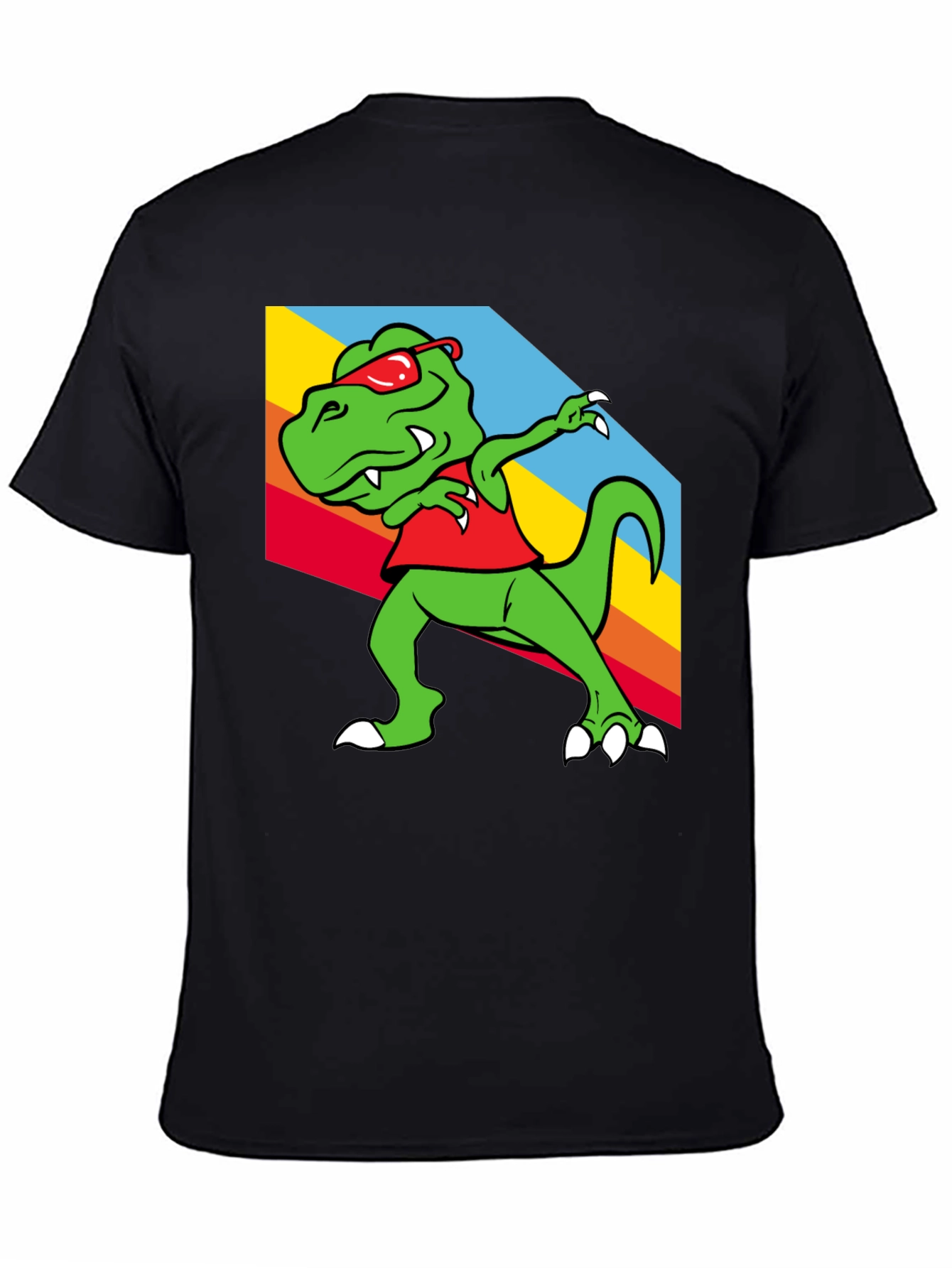 Black Dabbing Dinosaur Graphic Tee - Trendy T-Rex T-Shirt view 4