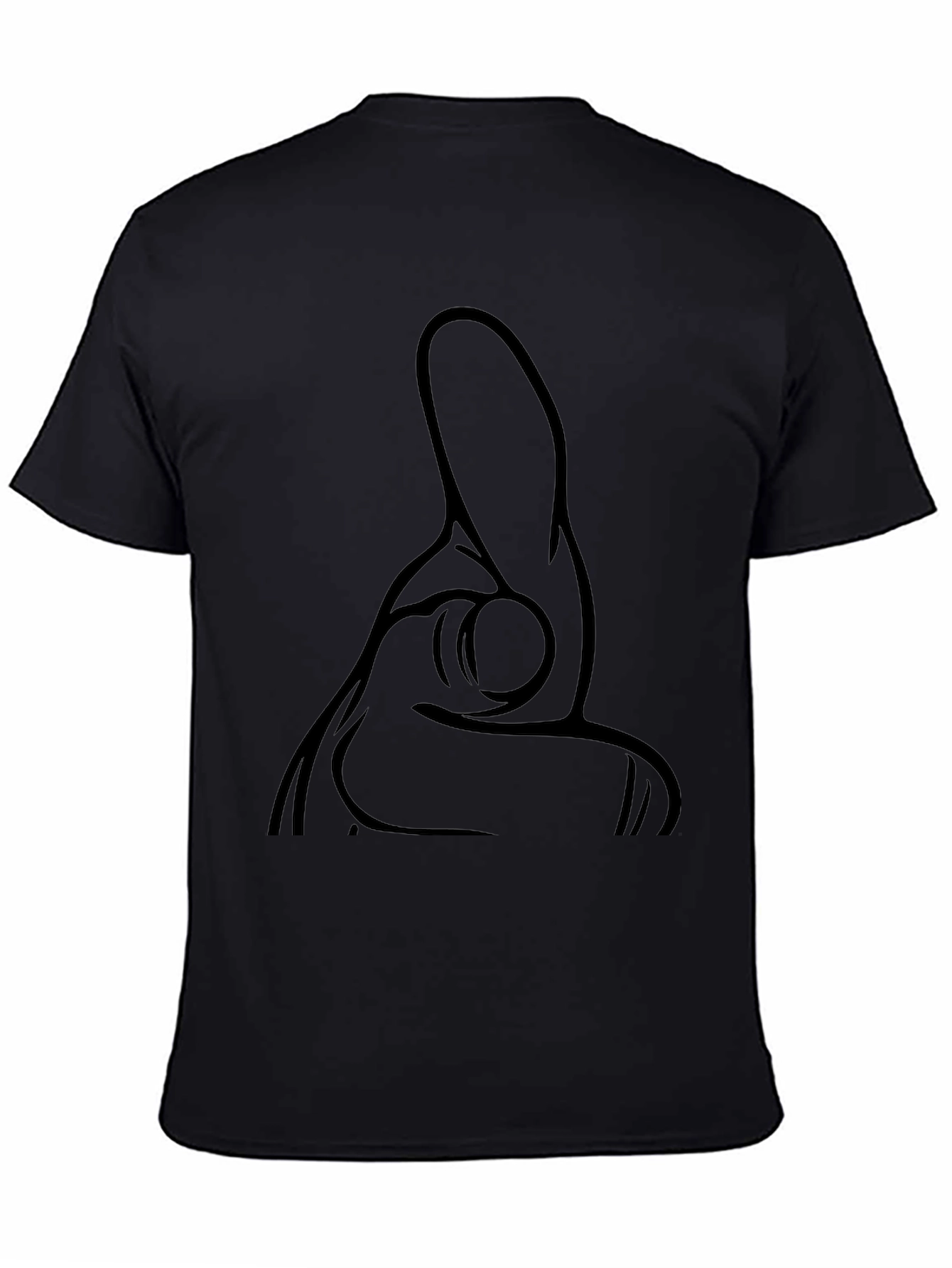 Black Pointing Finger Graphic Black T-Shirt view 4