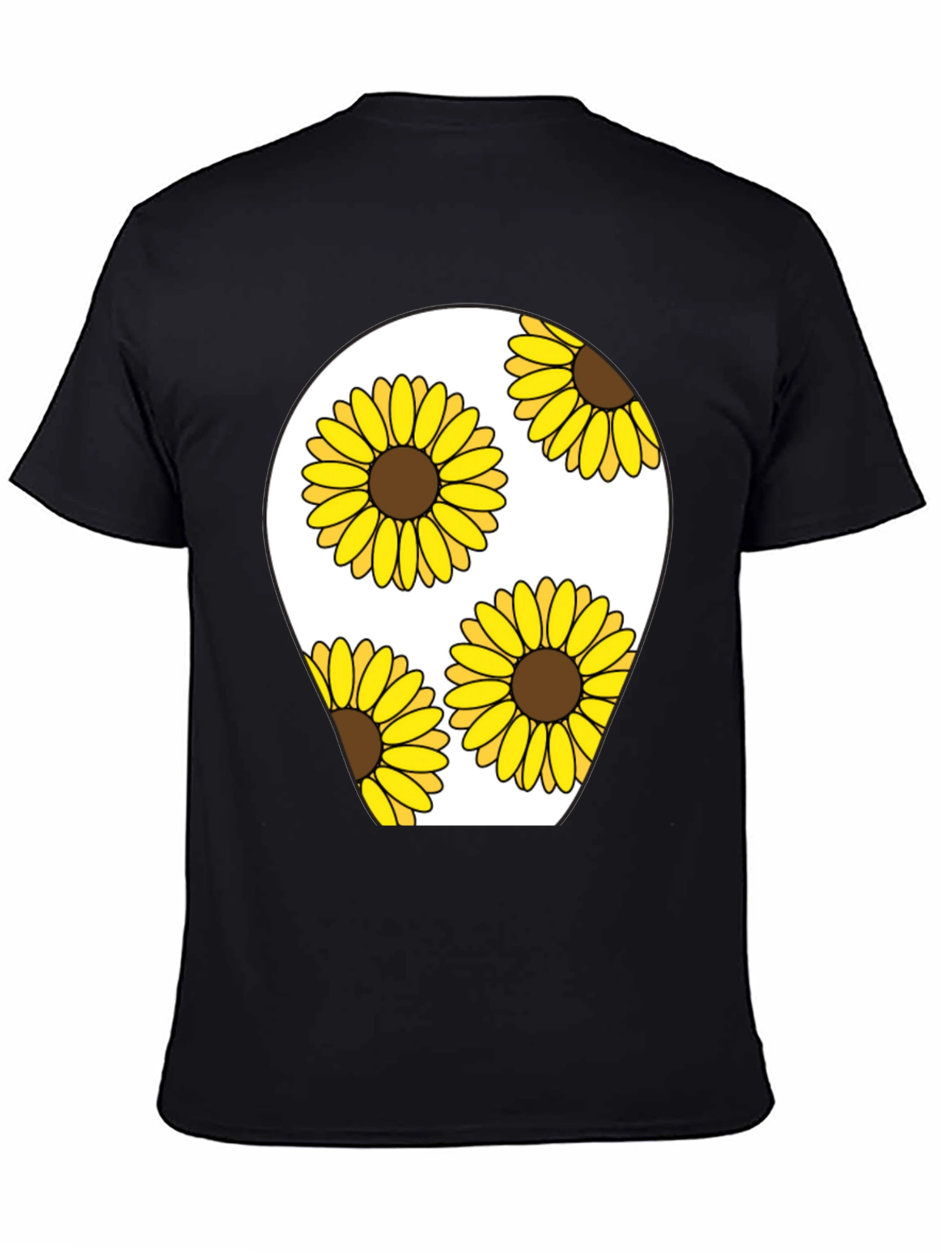 Black Sunflower Graphic Print Black T-Shirt view 4