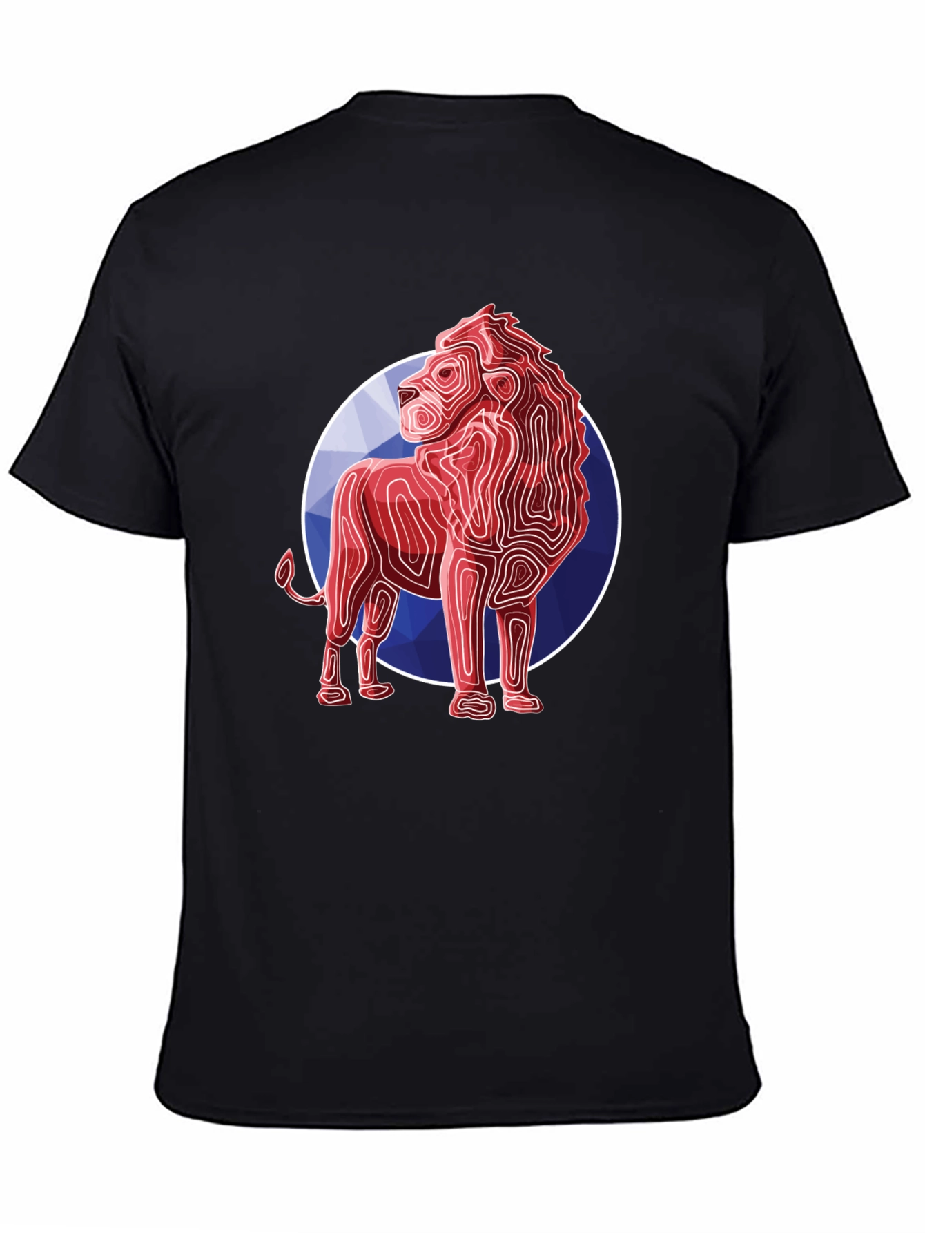 Black Geometric Lion Graphic Tee - Modern Style view 4
