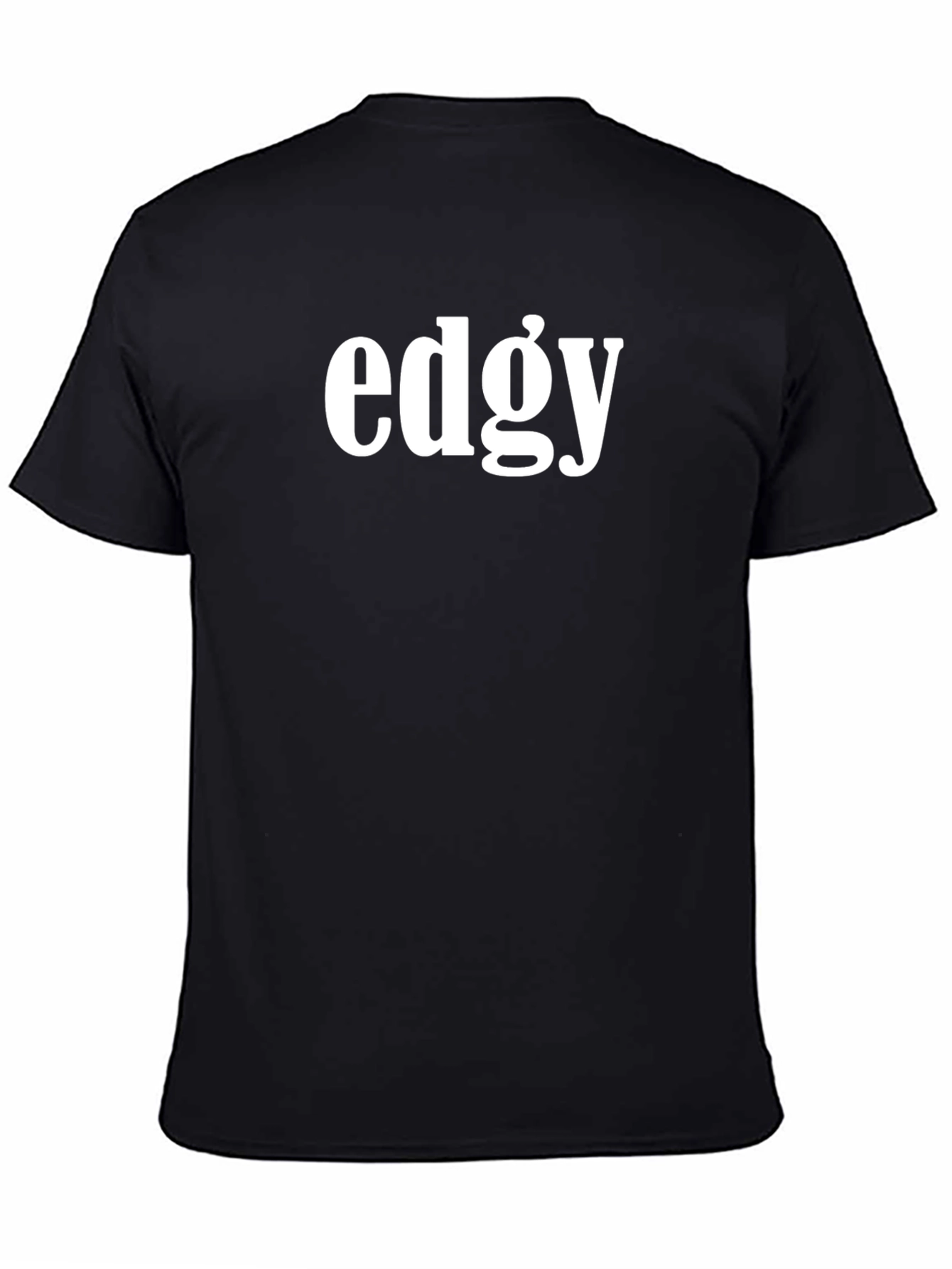 Black Edgy Graphic Tee - Mens Black Crew Neck T-Shirt view 4