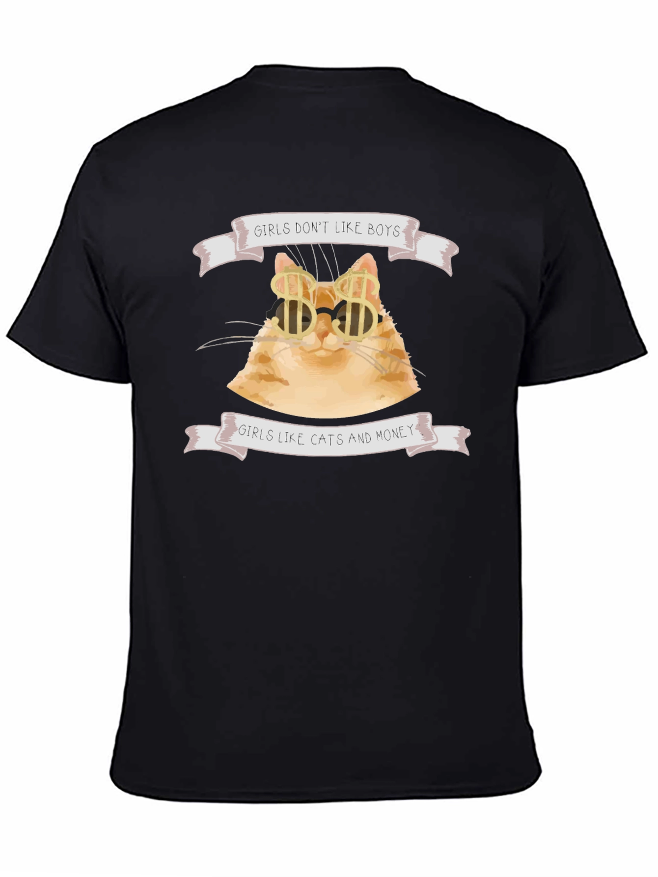 Black Girls Like Cats & Money Graphic Tee view 4
