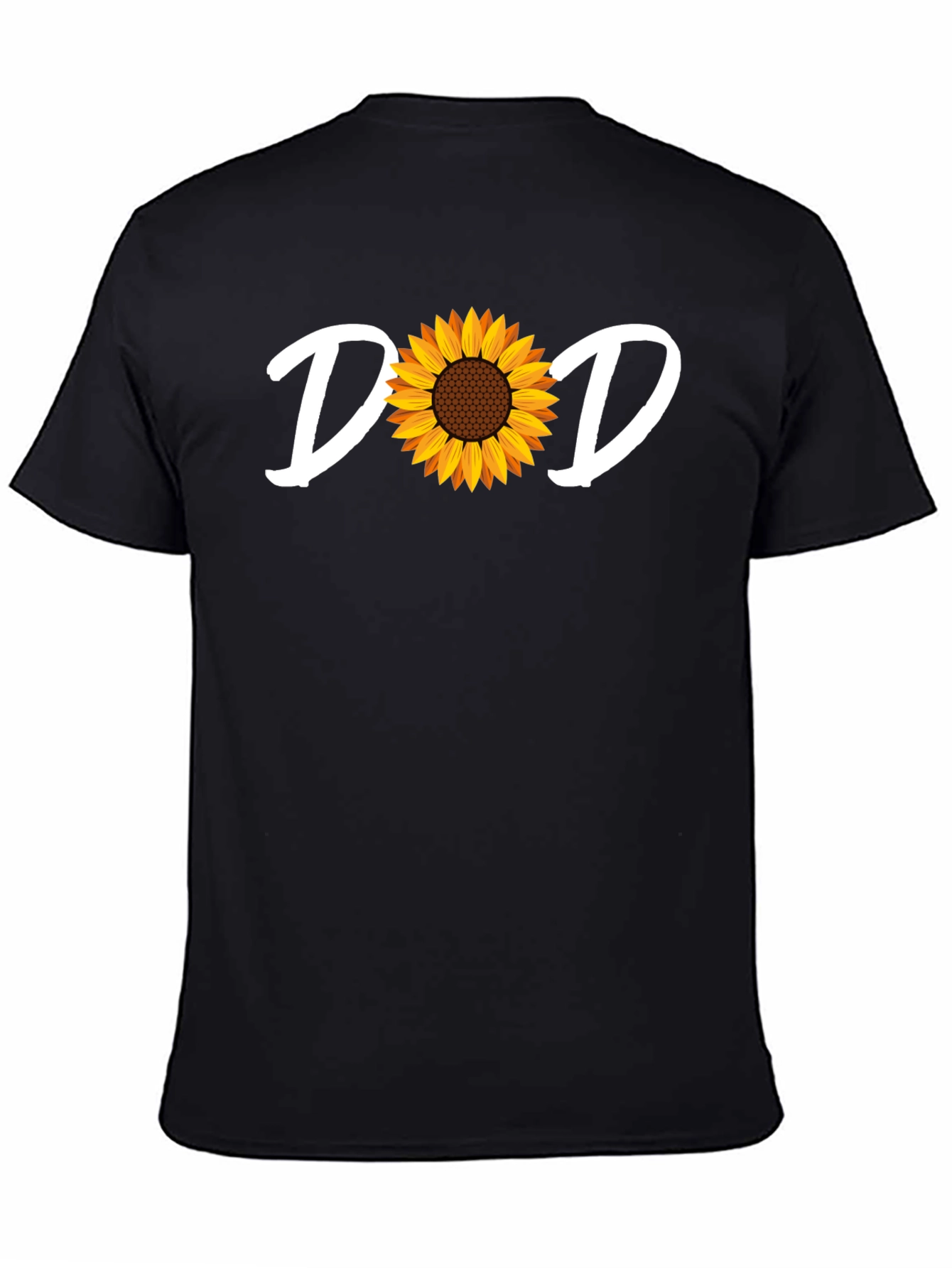 Black Dad Sunflower Graphic Tee - Black Unisex T-Shirt view 4