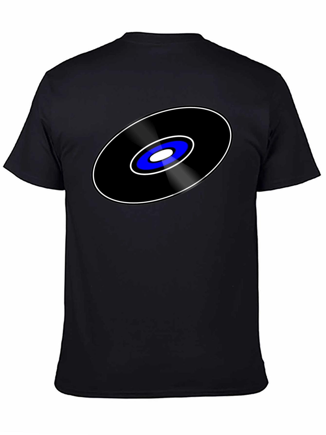Black Retro Vinyl Record Graphic Tee - Cool Music Lover Shirt view 4