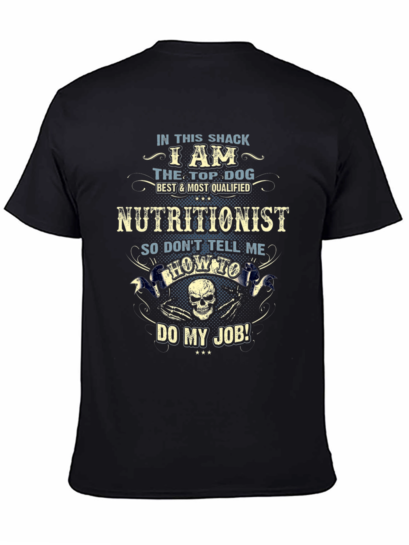 Black Nutritionist Top Dog Graphic T-Shirt view 4