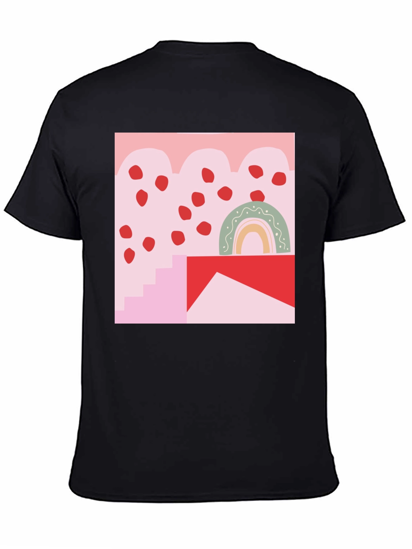 Black Abstract Graphic Print T-Shirt view 4
