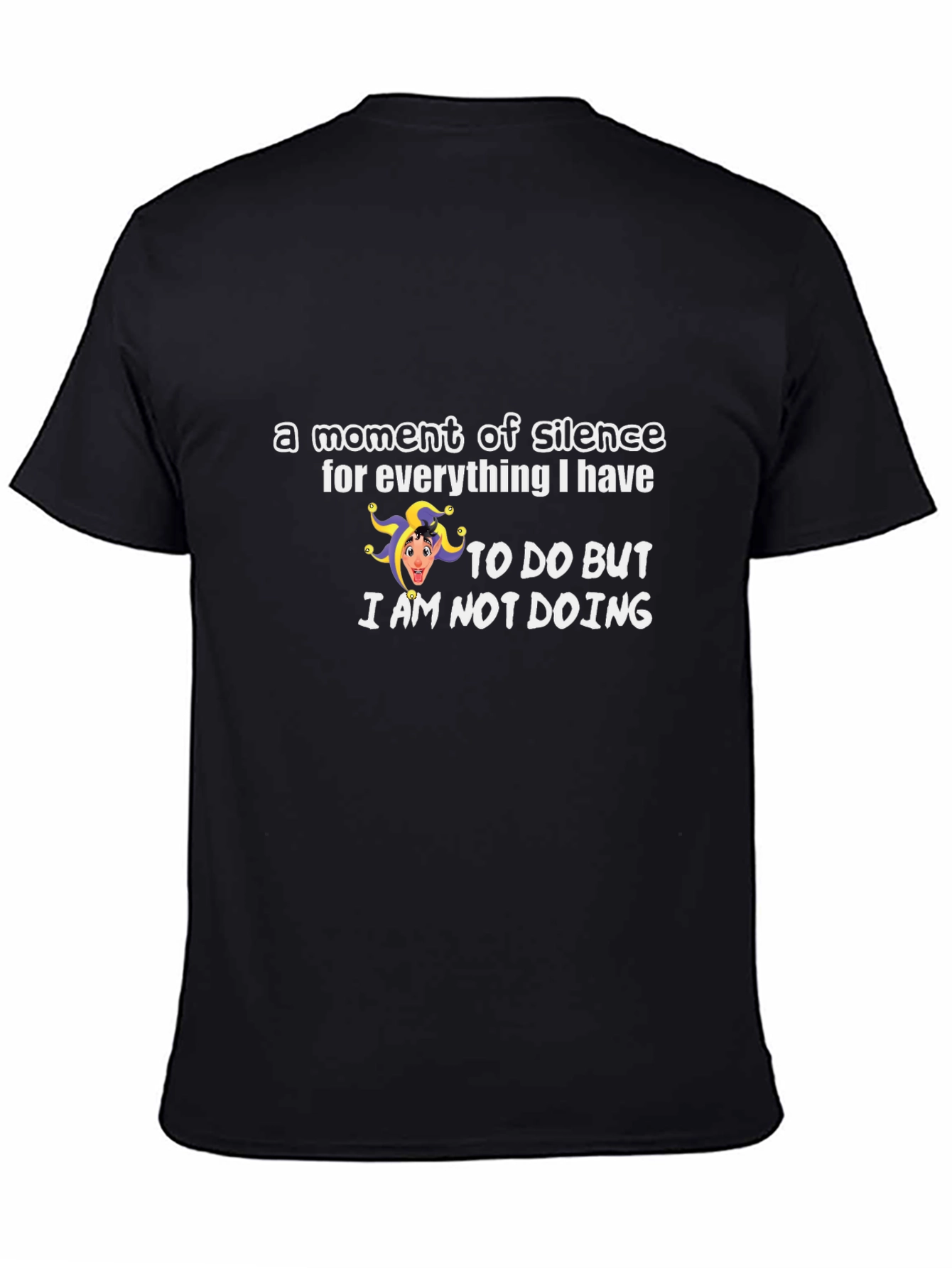 Black Funny Graphic T-Shirt - A Moment of Silence view 4
