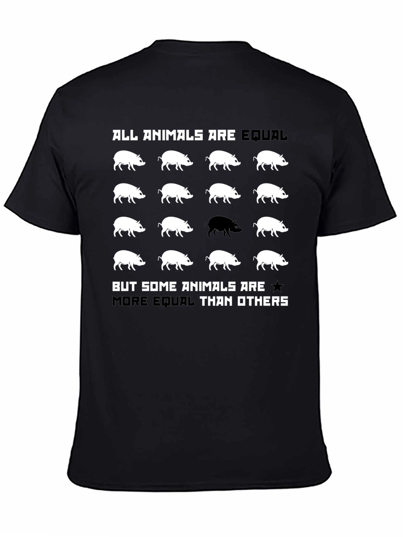 Black All Animals Are Equal Graphic Tee view 4