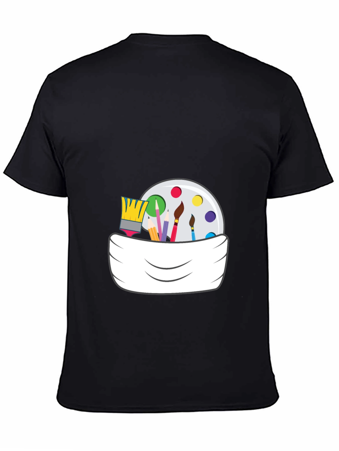 Painter's Palette Graphic Tee - Artsy Black T-Shirt - 4