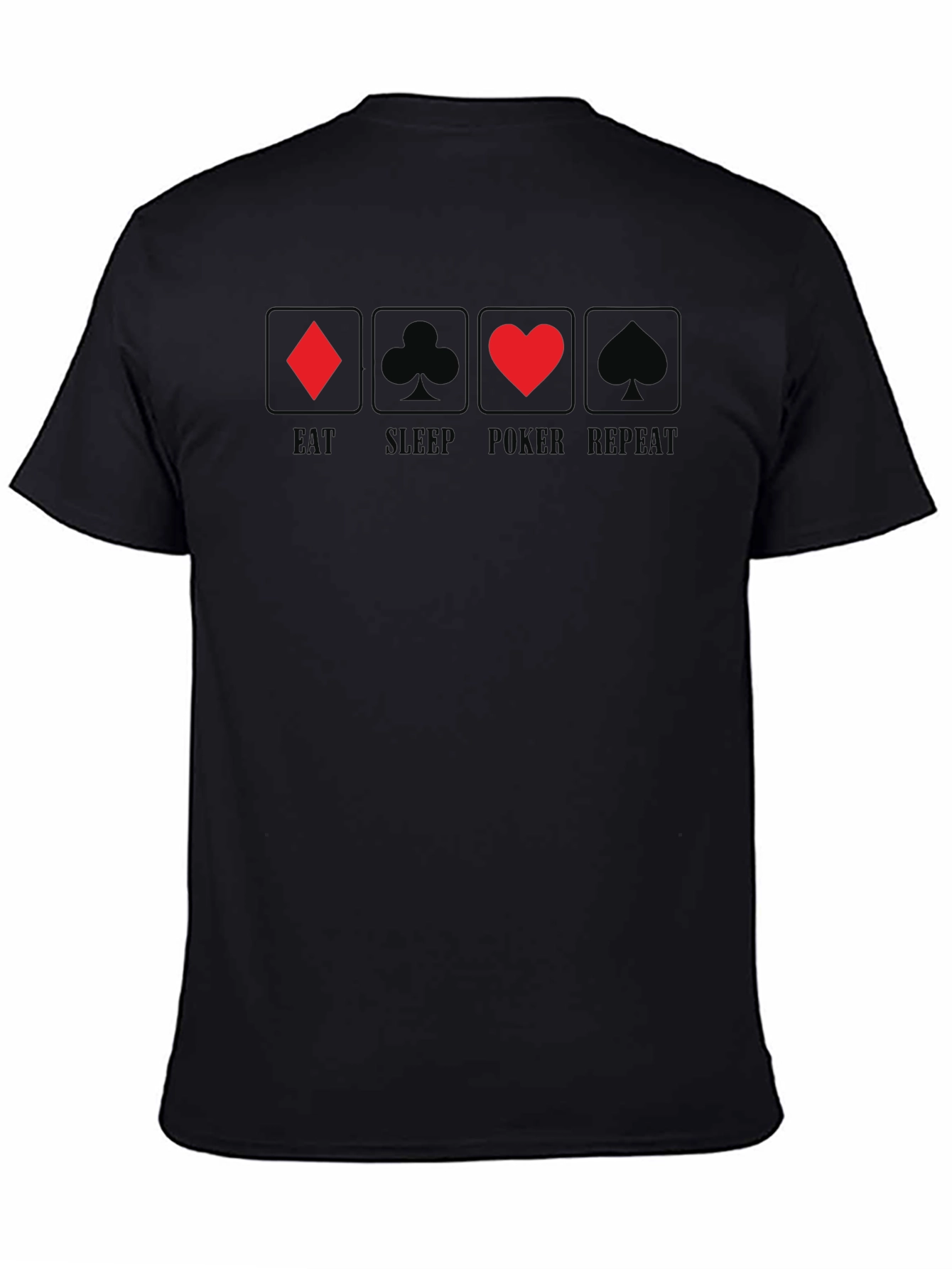 Black Eat Sleep Poker Repeat T-Shirt view 4