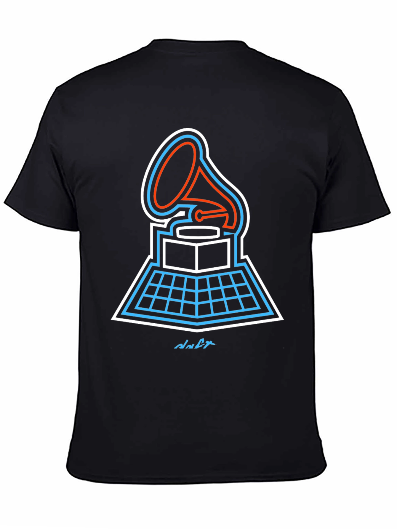 Black Retro Gramophone T-Shirt - Cool Music Lover Tee view 4