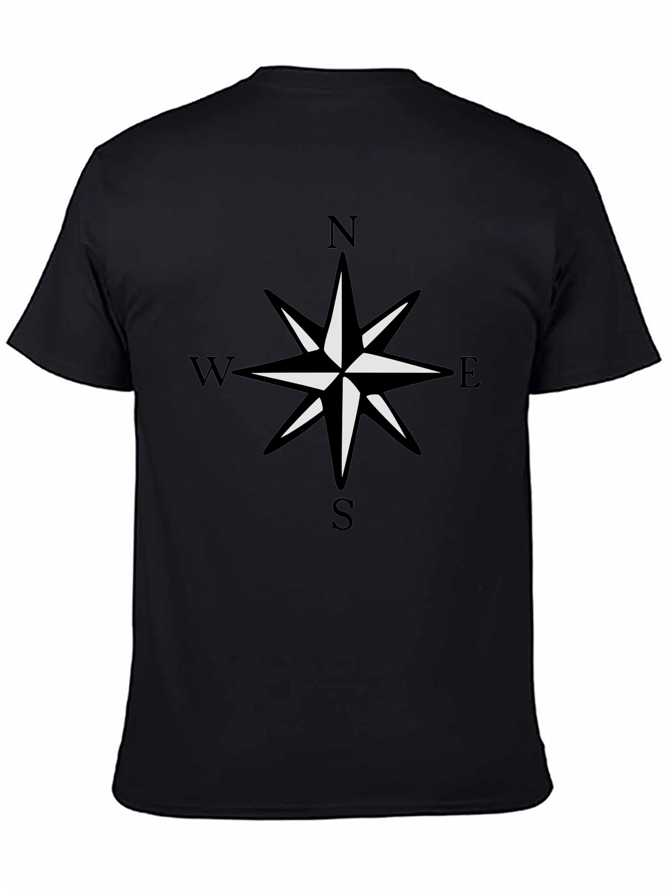 Compass Rose Graphic Black T-Shirt - 4
