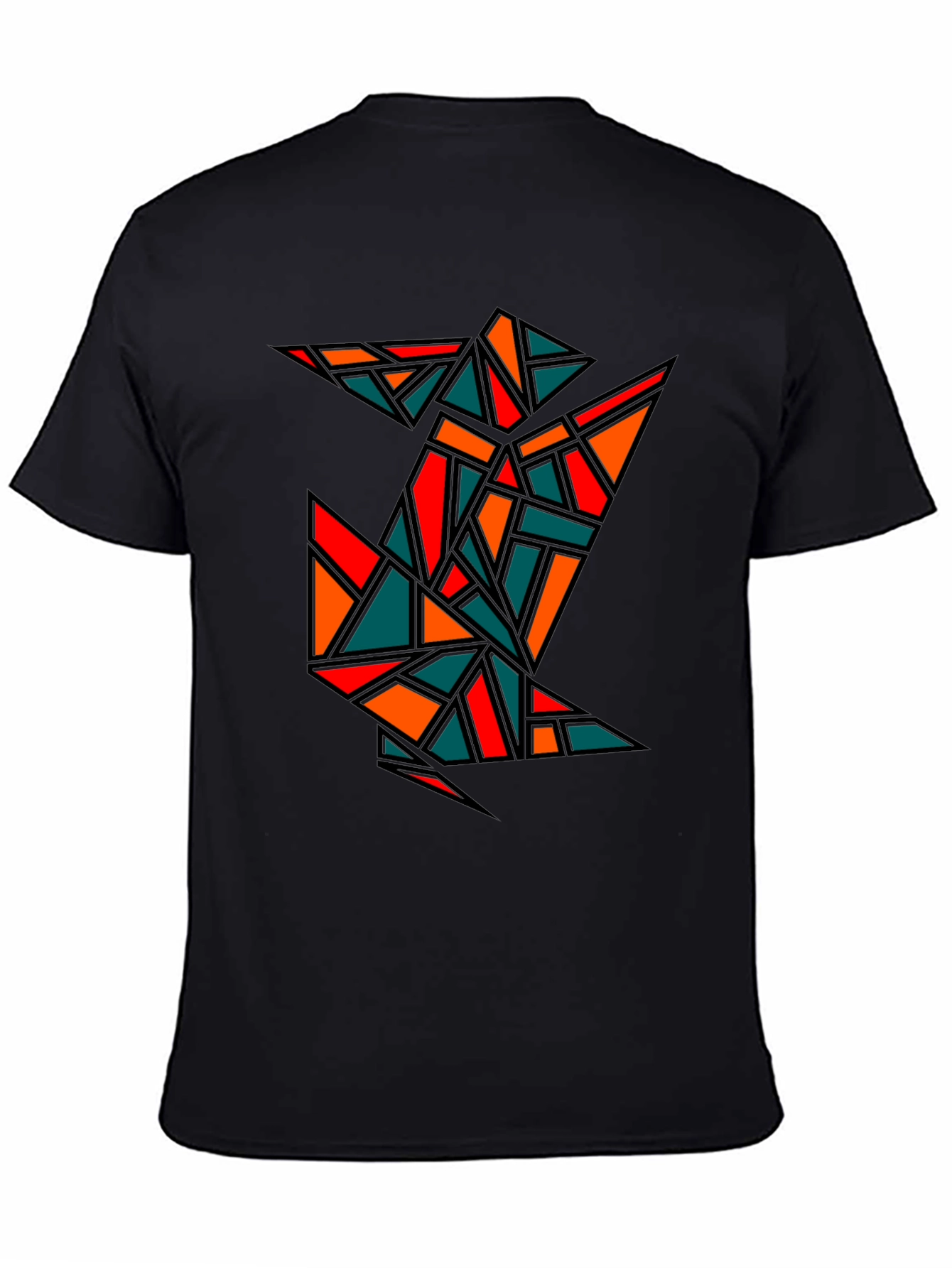 Black Geometric Crane Black T-Shirt view 4
