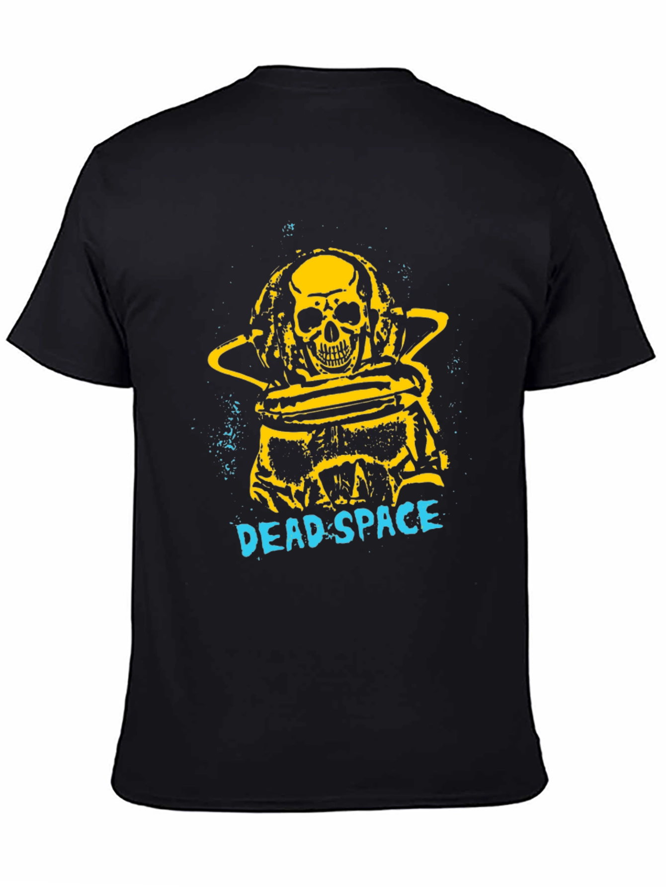 Black Dead Space Graphic T-Shirt - Sci-Fi Skull Design view 4