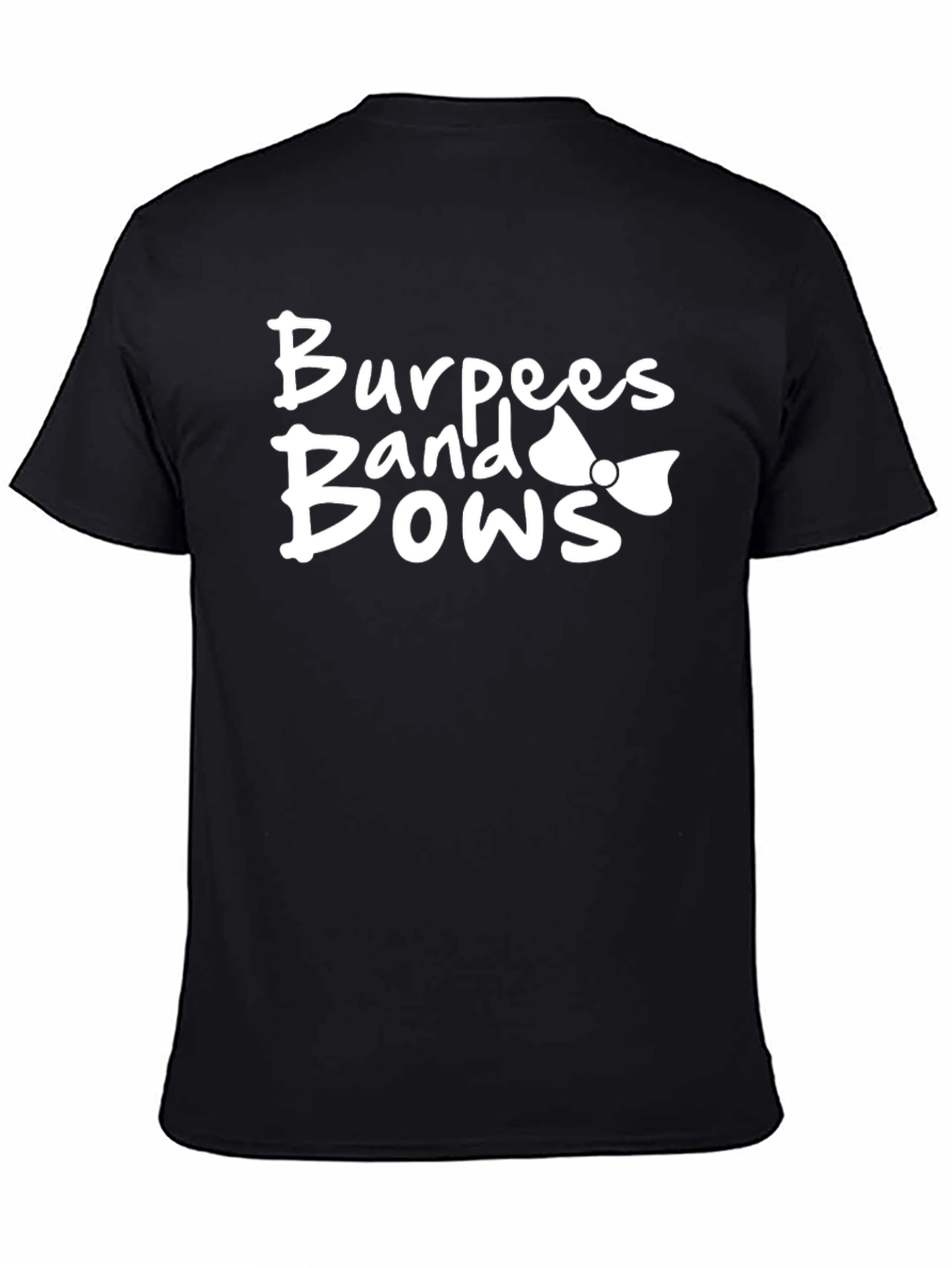 Black Burpees, Bands & Bows Black Graphic T-Shirt view 4