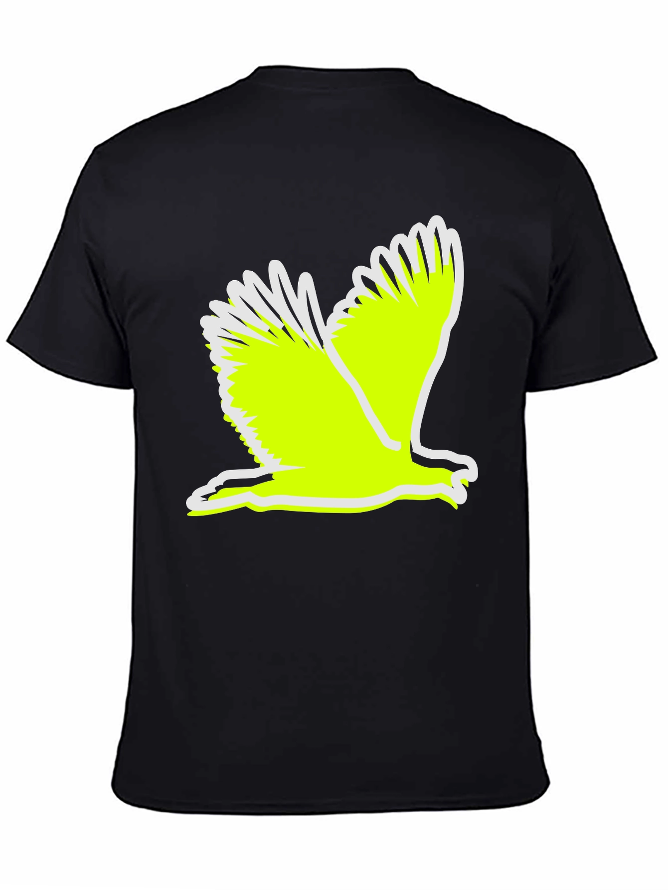 Black Black T-Shirt with Flying Bird Graphic view 4