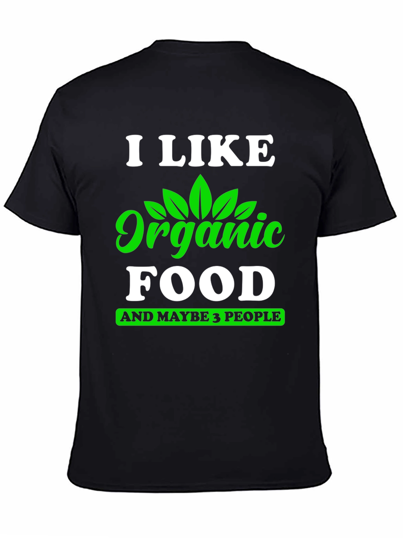 Black Organic Food Lover T-Shirt - Funny Vegan Tee view 4