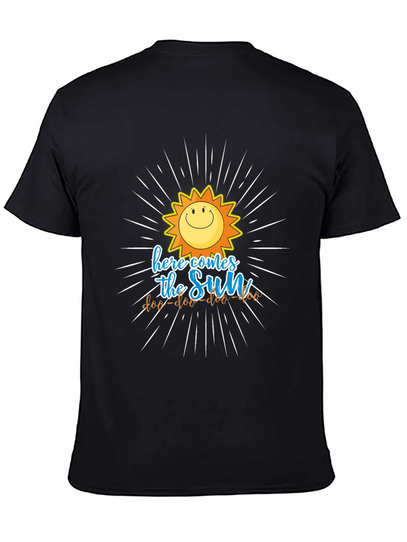 Black Here Comes the Sun Graphic Tee - Black Cotton view 4