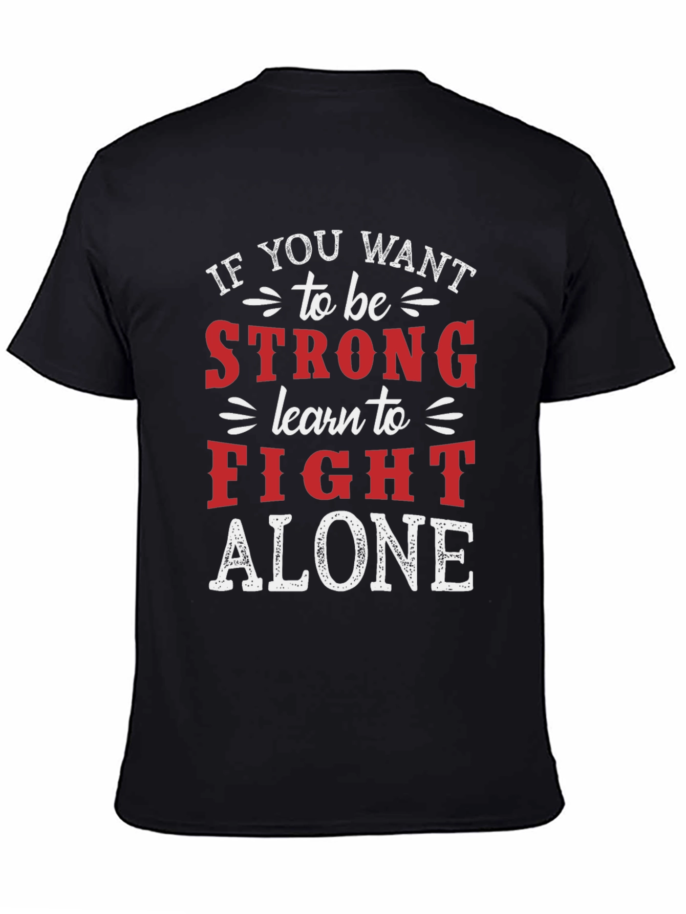 Black Strong Alone Graphic Tee view 4