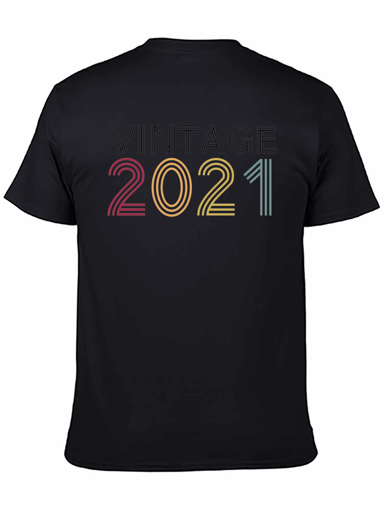 Black Vintage 2021 Graphic Tee - Retro Style view 4