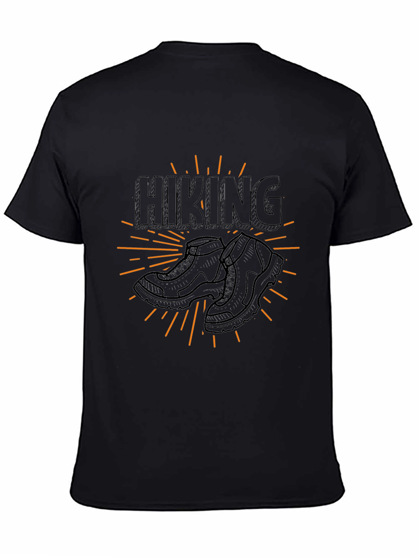 Hiking Boots Graphic Tee - Black Cotton T-Shirt - 4