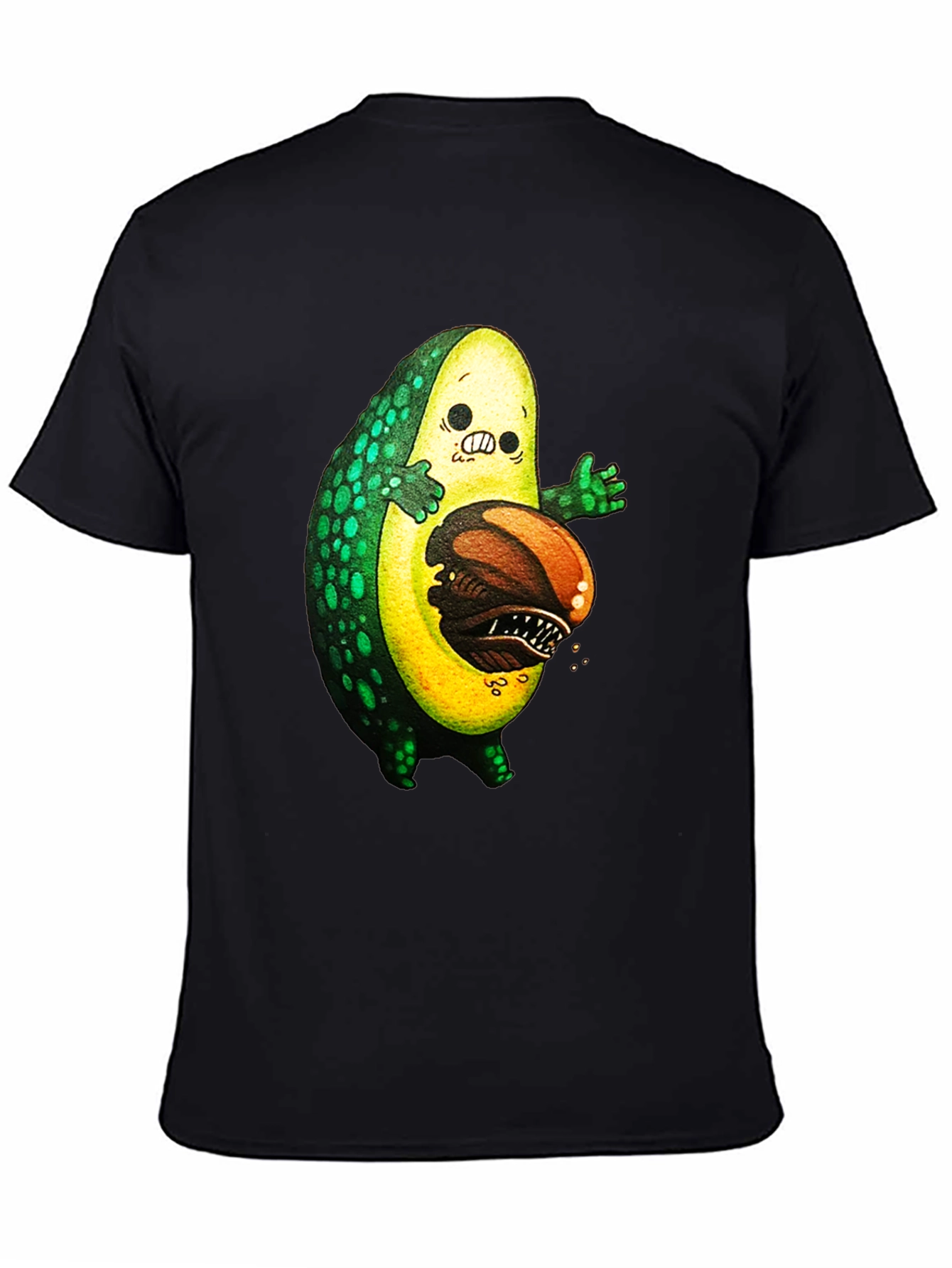 Black Avocado Monster Graphic T-Shirt - Unique Design view 4