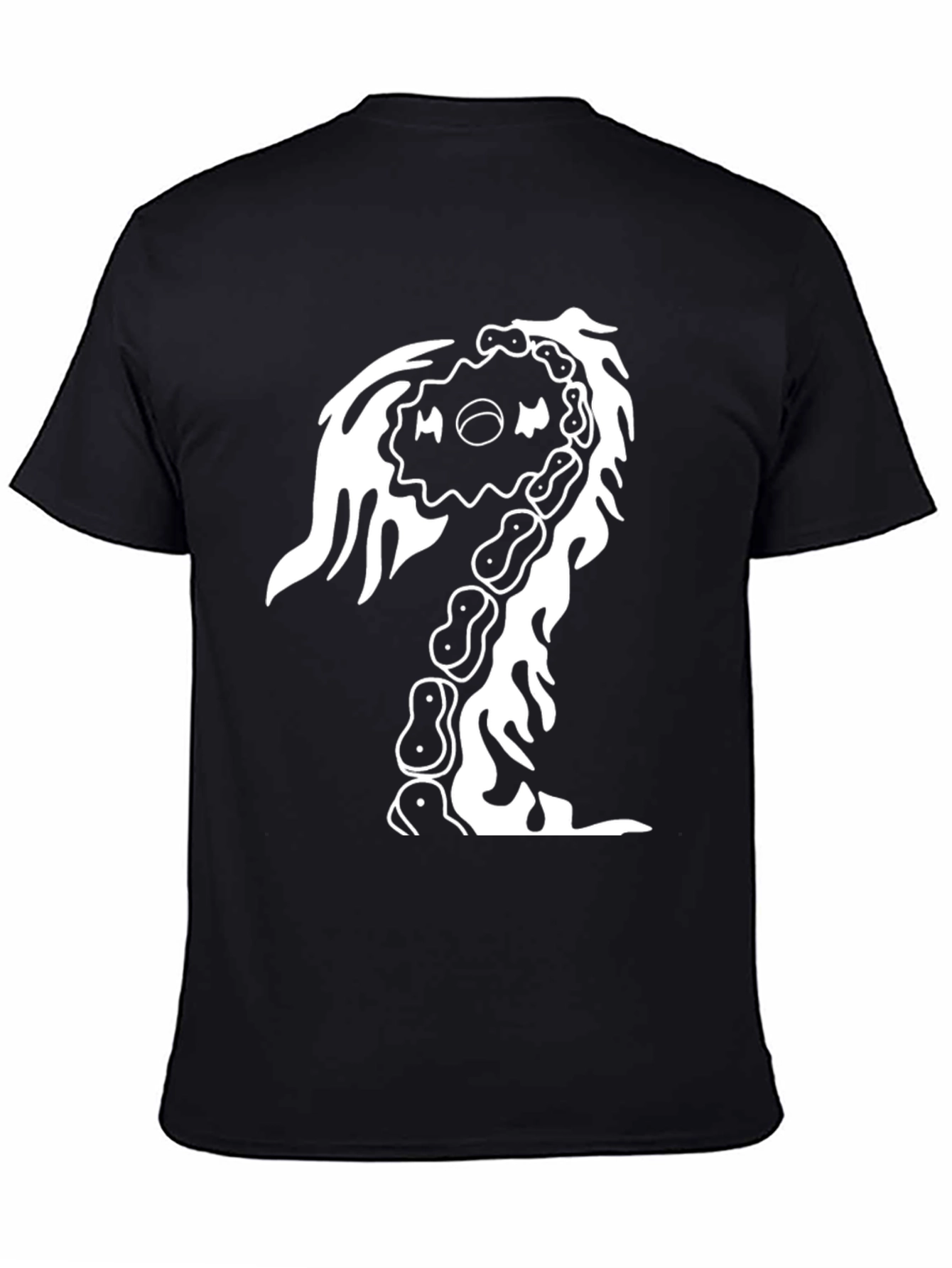 Black Unique Graphic Print Black T-Shirt view 4
