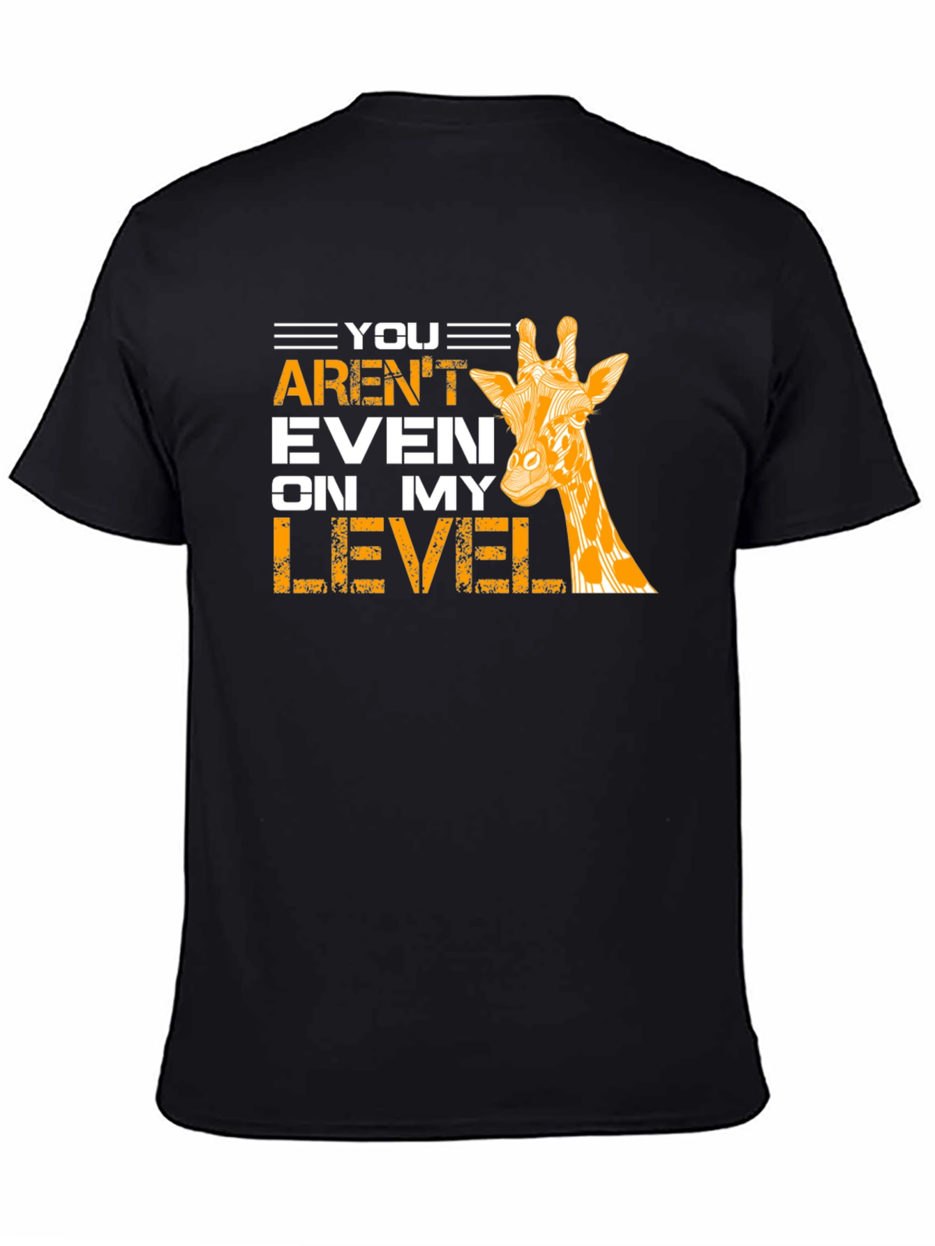 Black Giraffe Level T-Shirt - Funny Animal Tee view 4